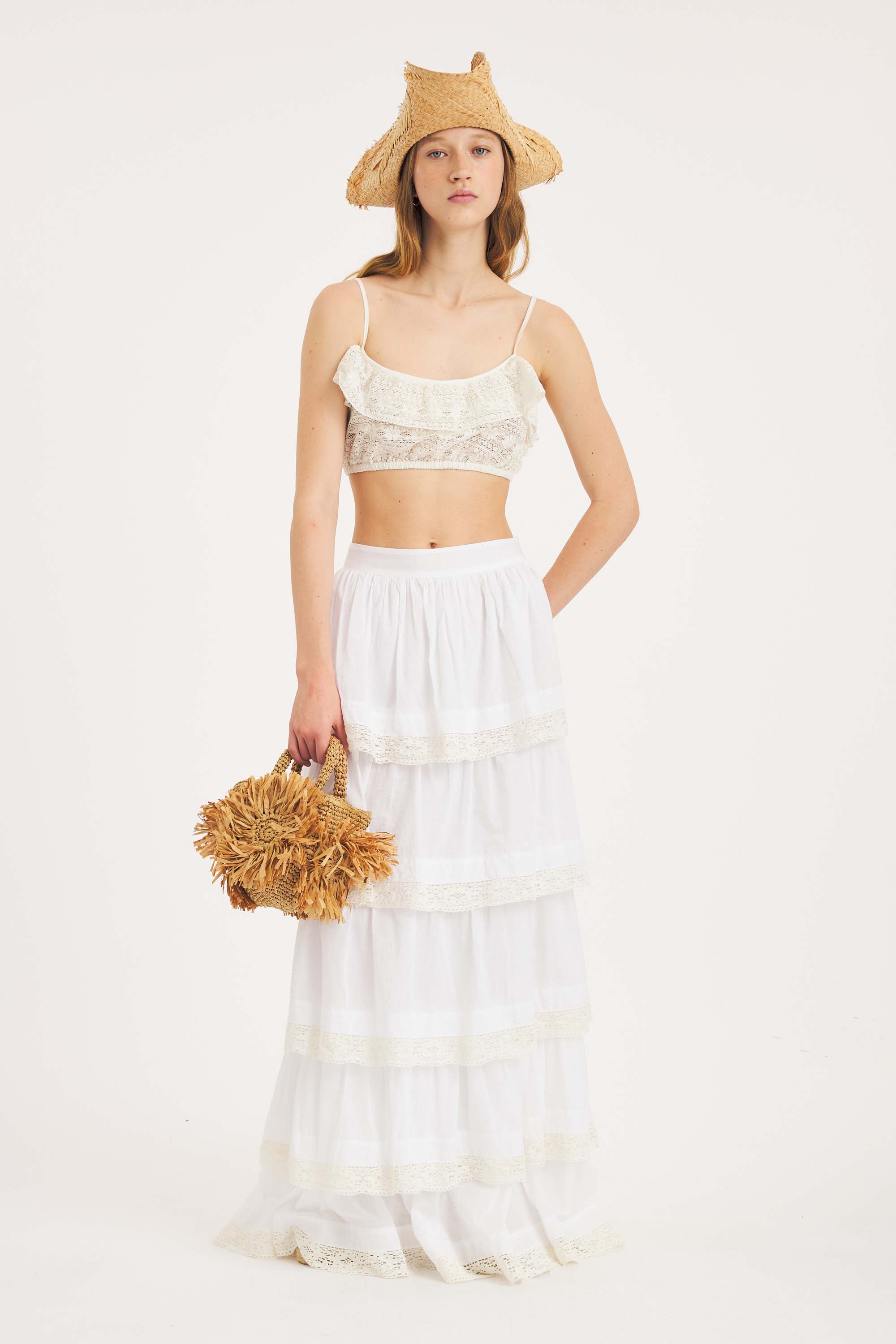Dolly Skirt – Ruffled Cotton Voile Elegance | Antik Batik