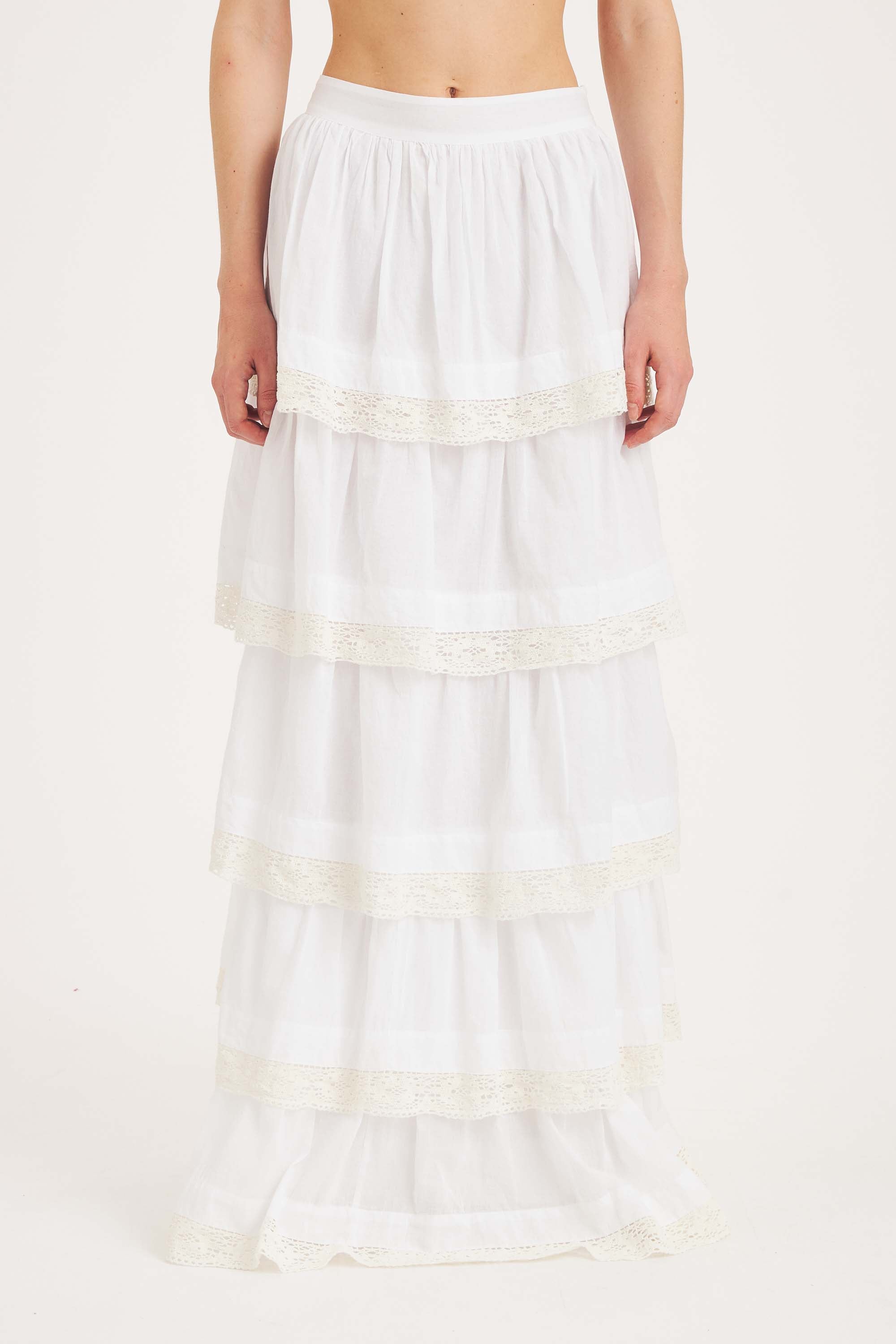 Dolly Skirt – Ruffled Cotton Voile Elegance | Antik Batik