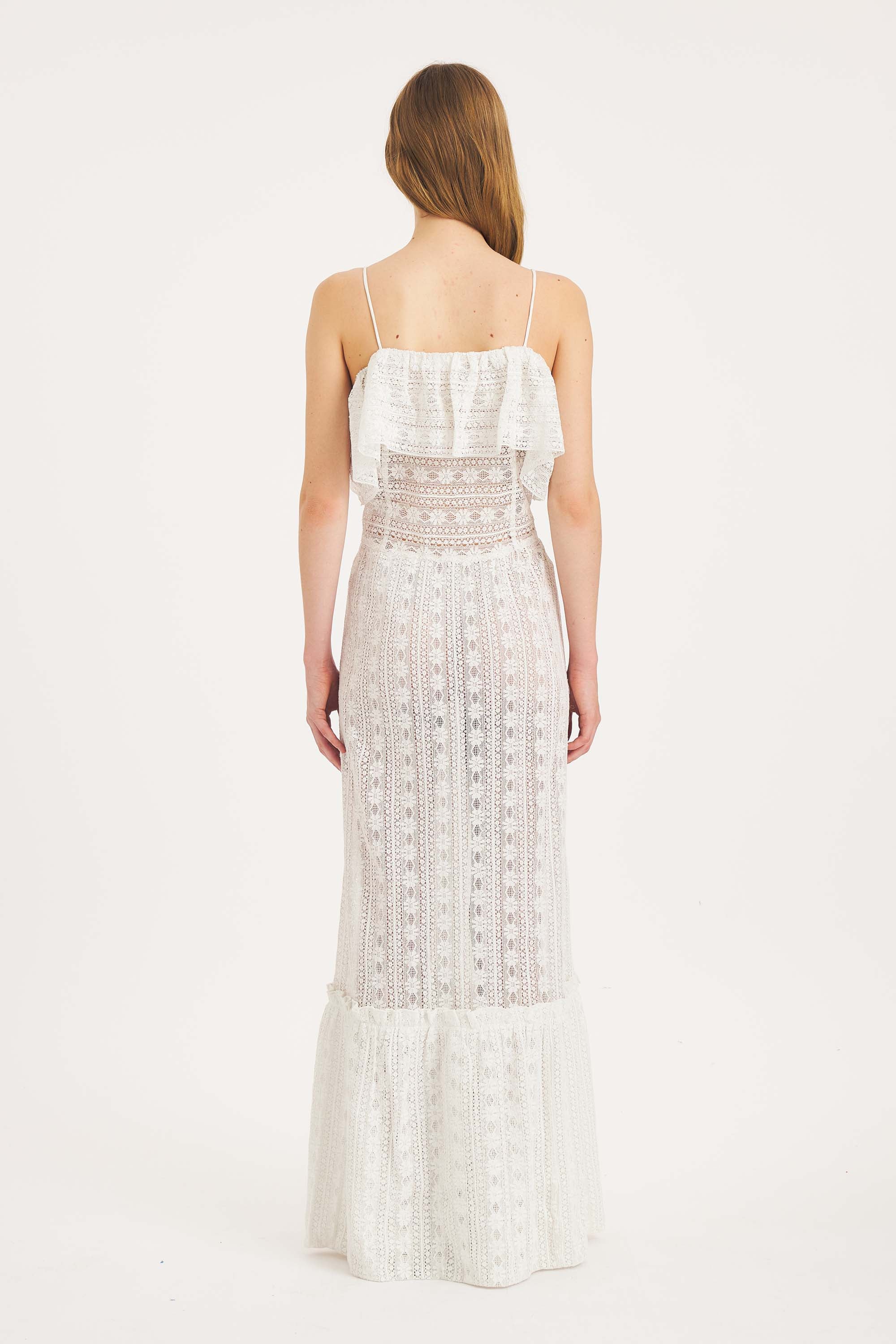 Dolly Maxi Dress – Airy Lace Elegance in Cream | Antik Batik