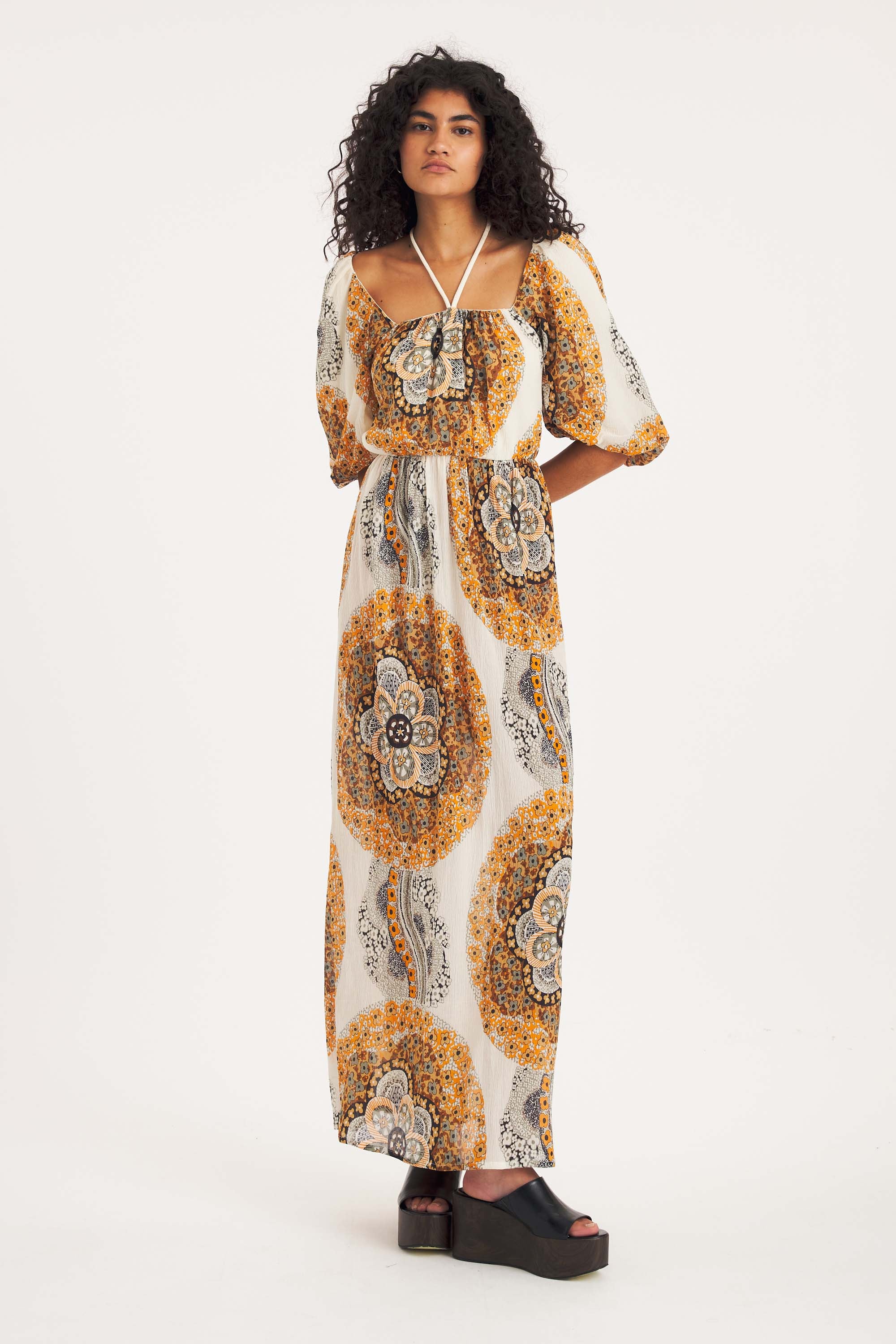 ワンピース ANTIK BATIK Lili Maxi Dress – Cotton 70s Floral Elegance | Antik Batik