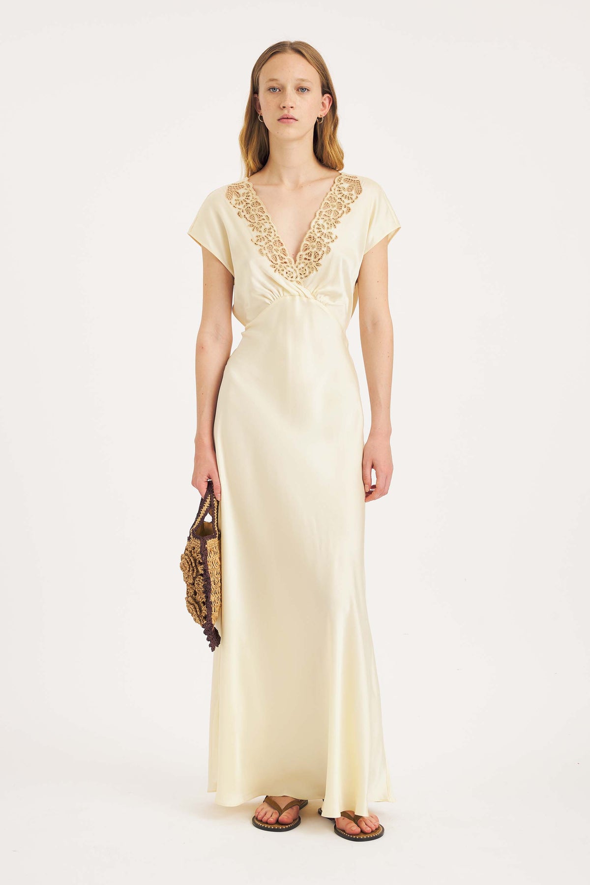 cream and gold dress Mariella maxi party dresses for women
