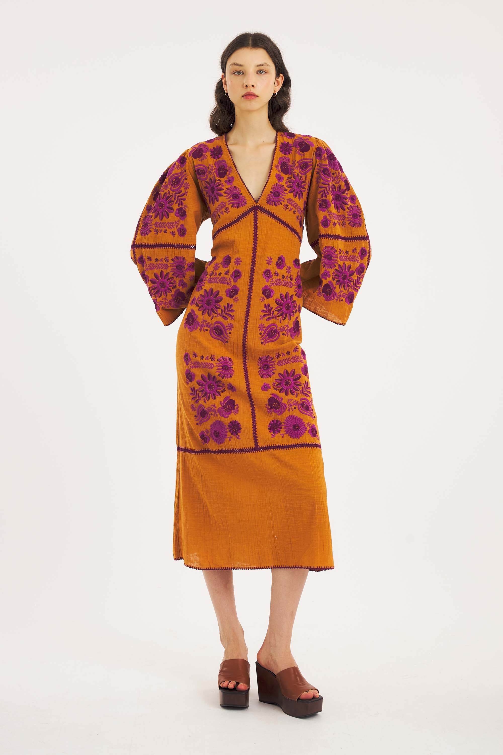 Matias Dress – Hand-Embroidered Cotton Elegance | Antik Batik