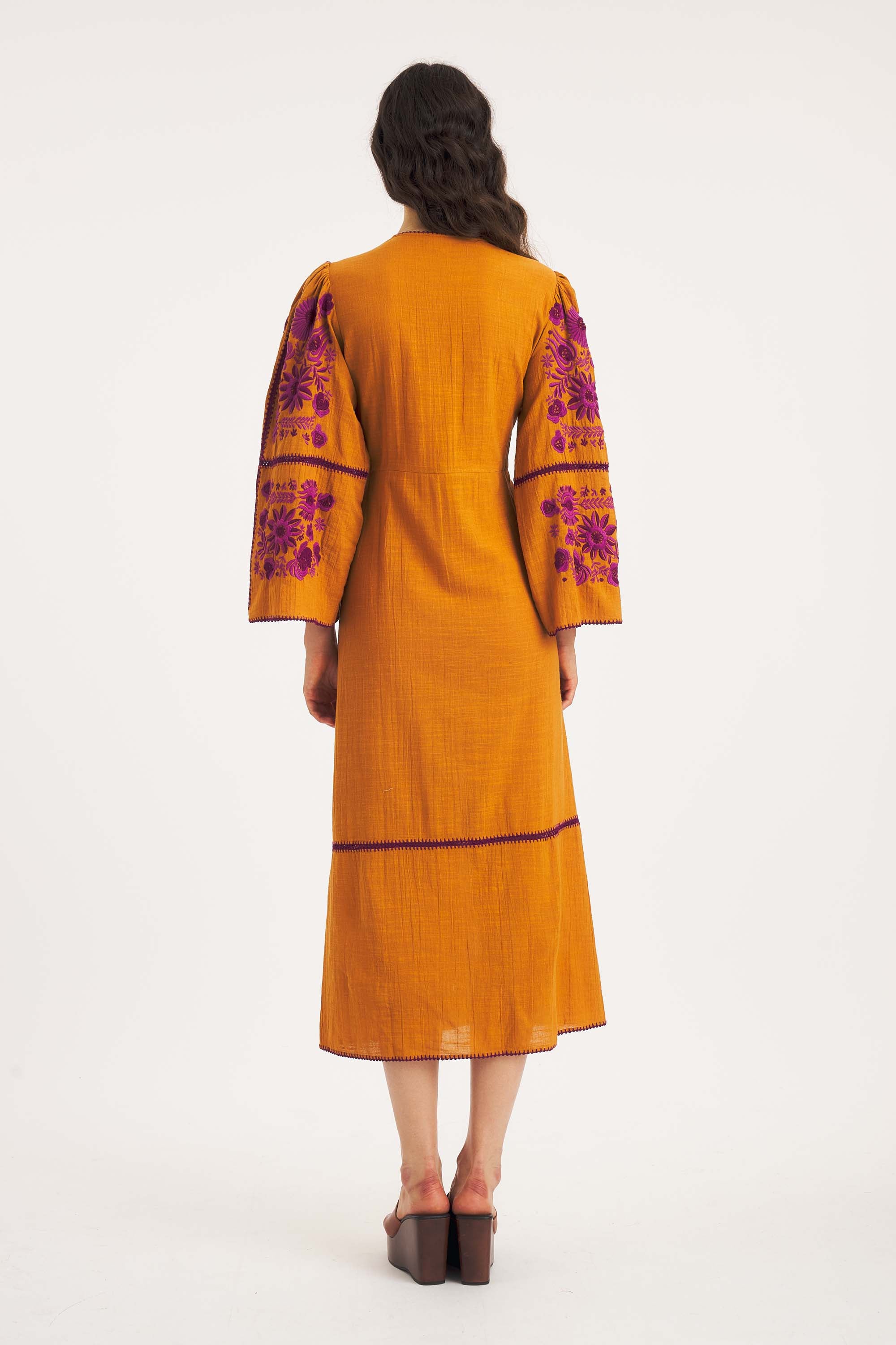 Matias Dress – Hand-Embroidered Cotton Elegance | Antik Batik