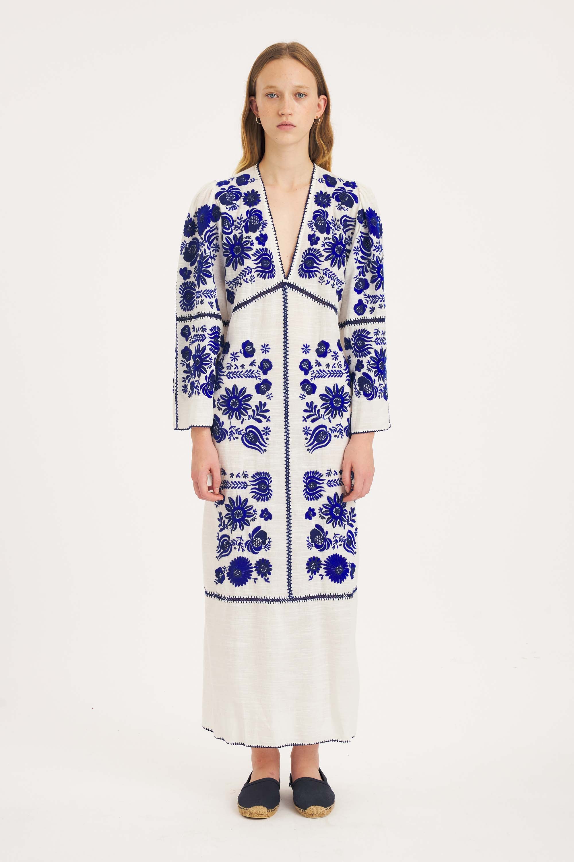 Matias Dress – Hand-Embroidered Cotton Elegance | Antik Batik
