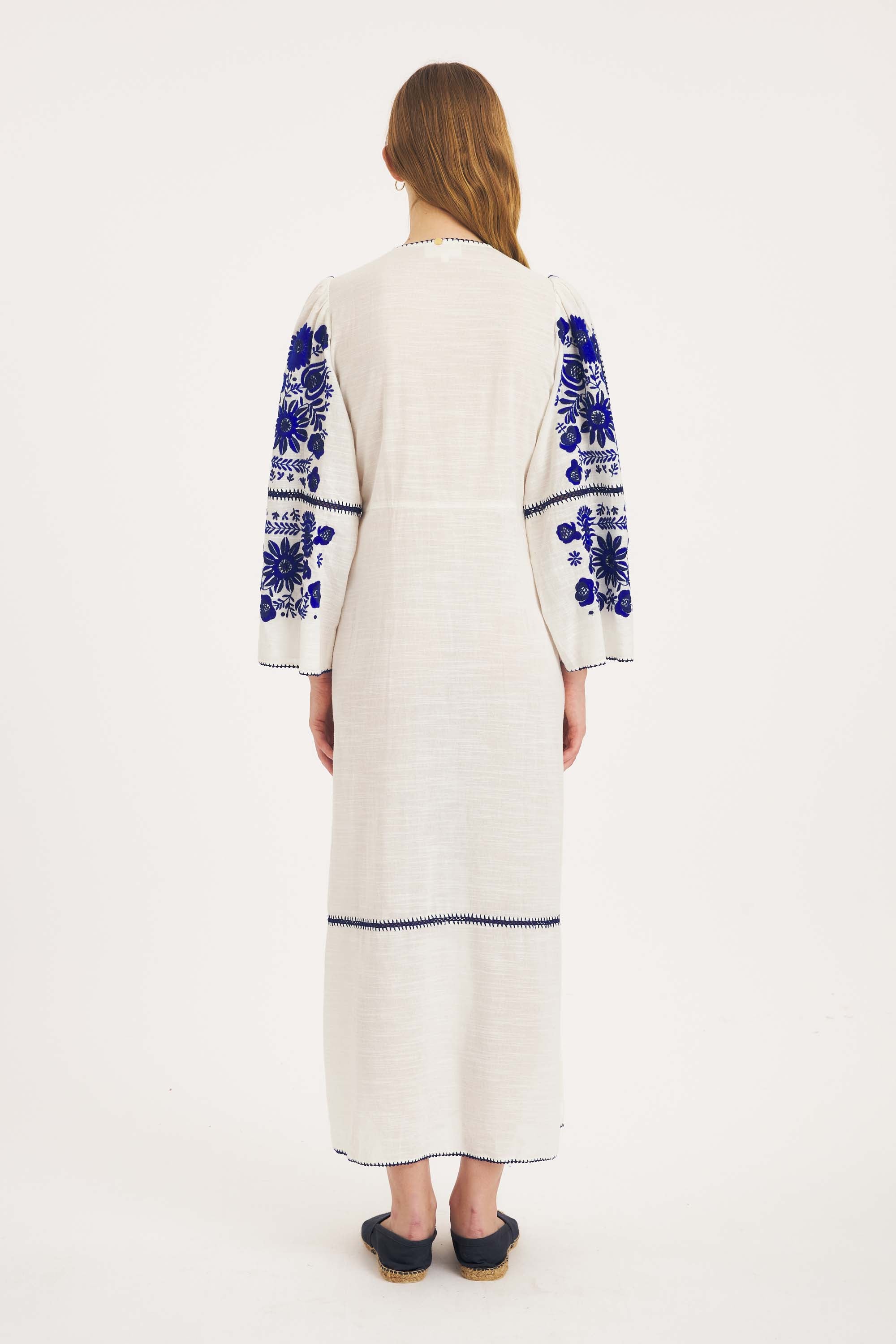 Matias Dress – Hand-Embroidered Cotton Elegance | Antik Batik