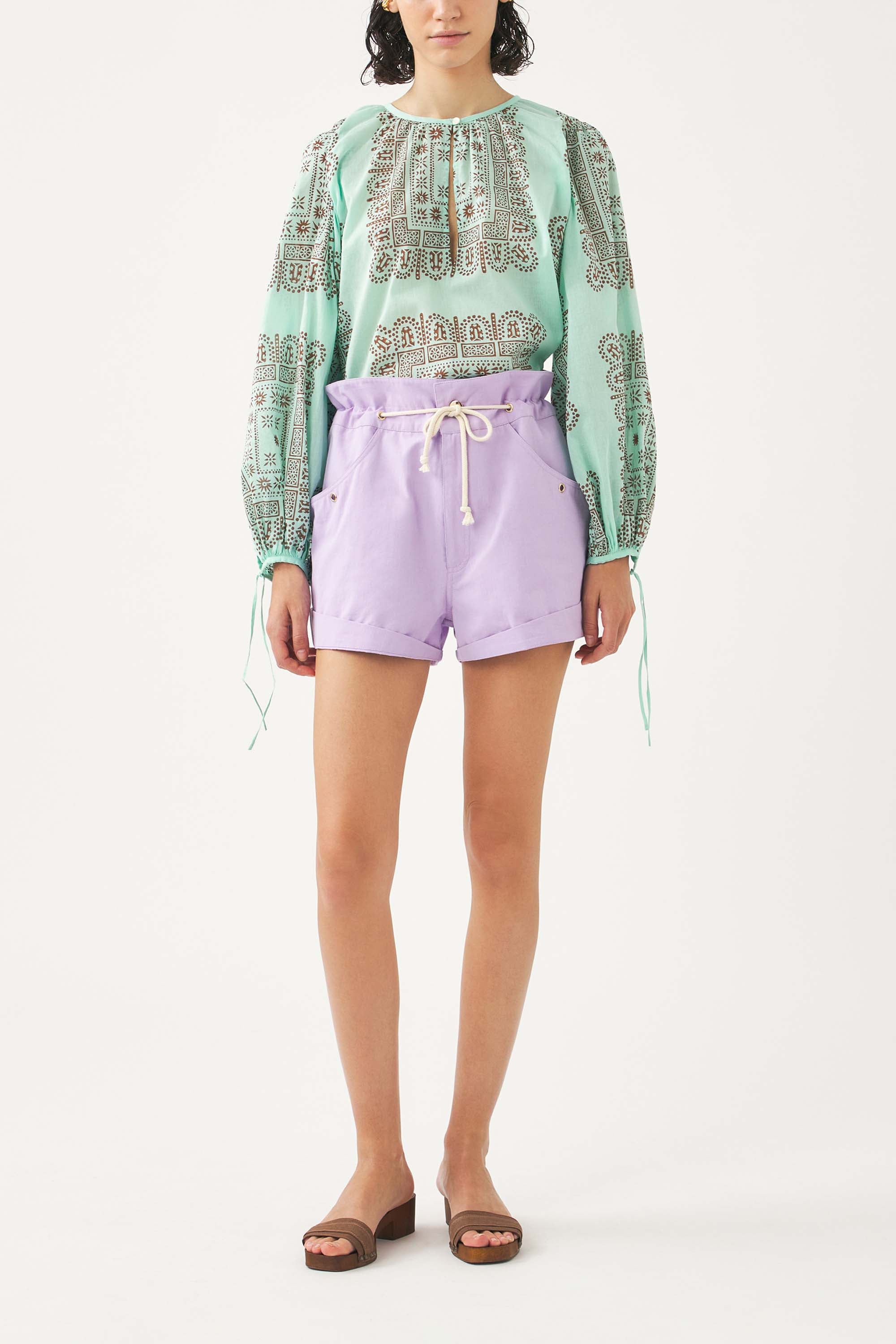 Cotton voile print blouse Nalii
