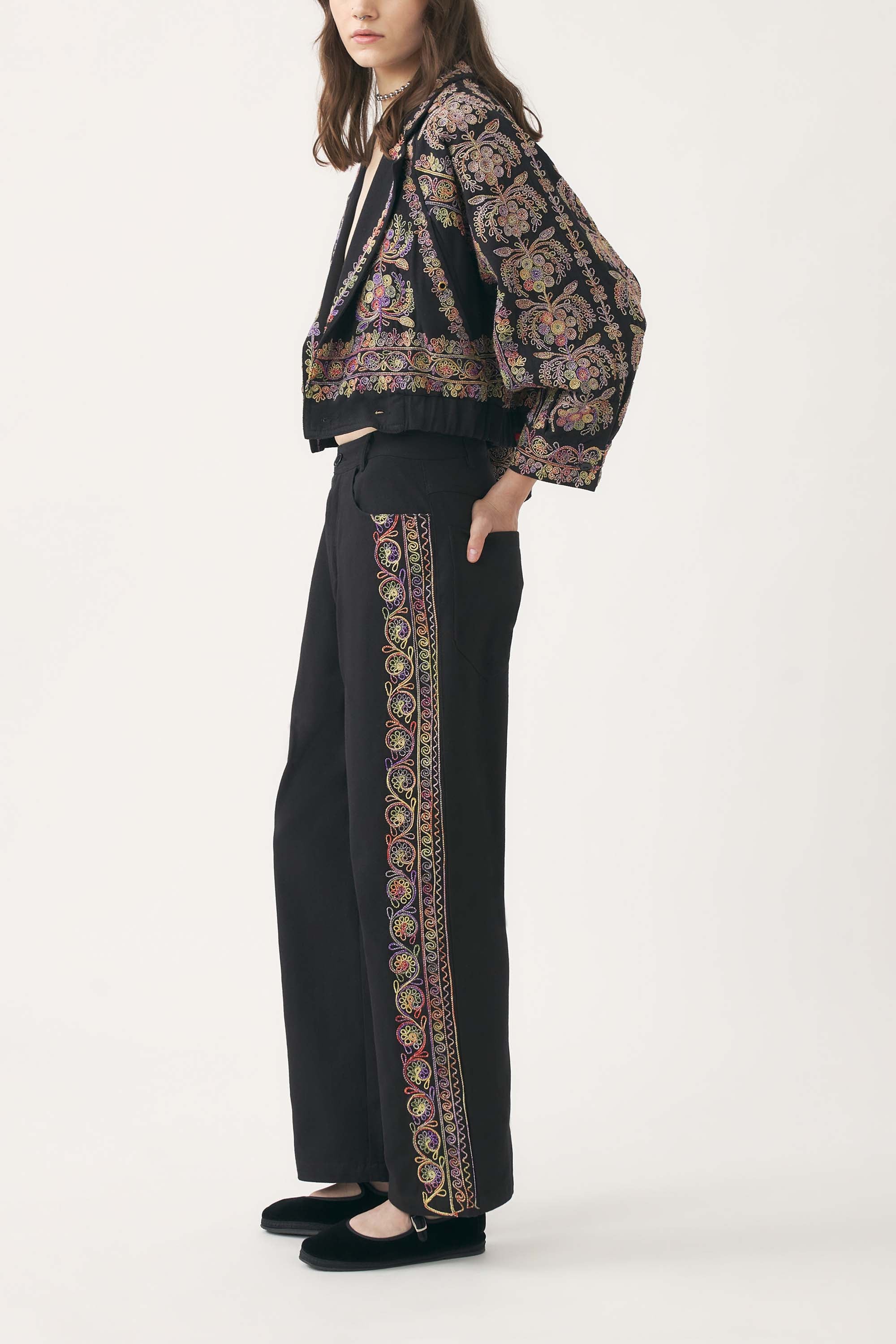 Hand-embroidered trousers Neil