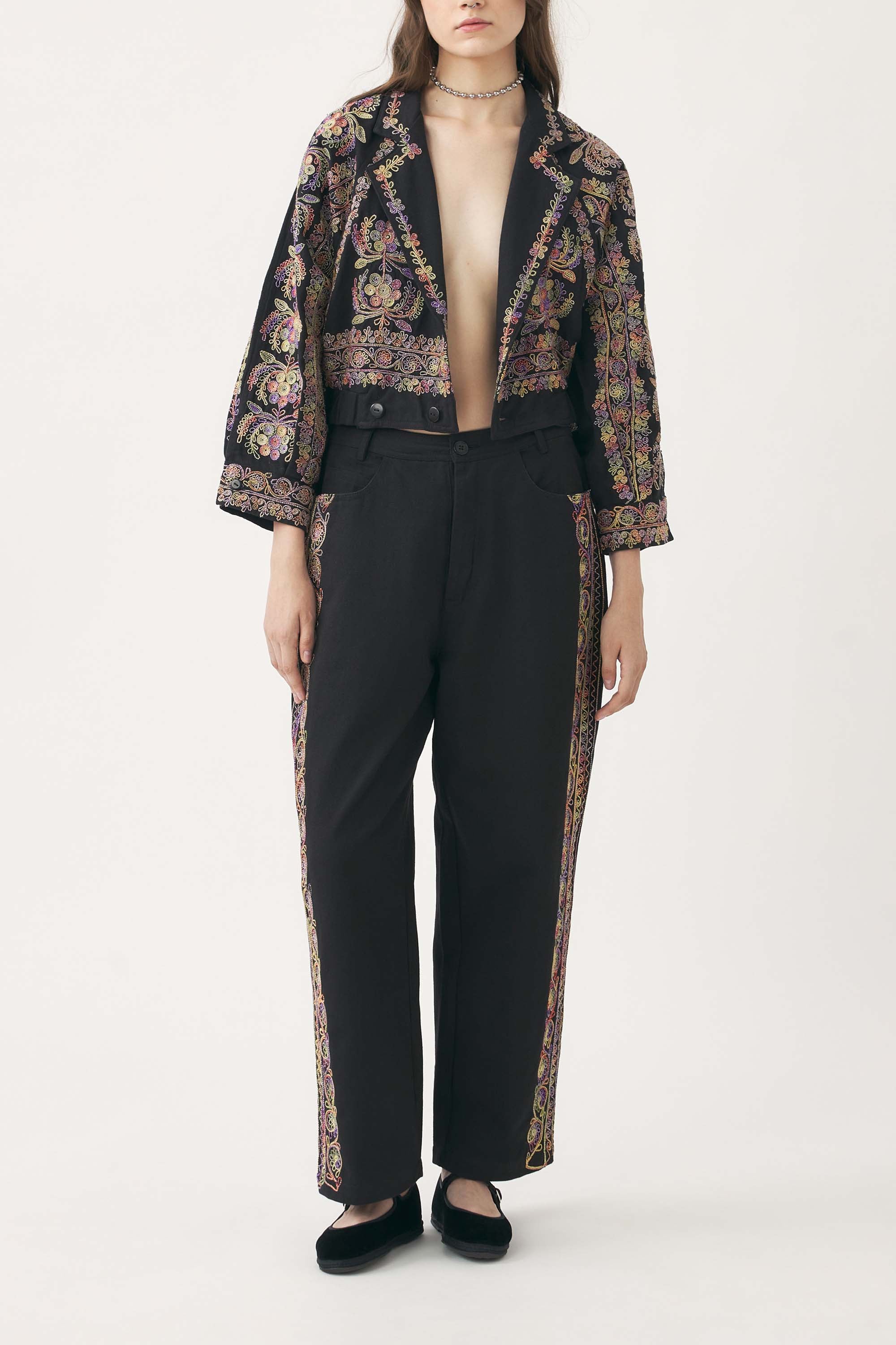 Hand-embroidered trousers Neil