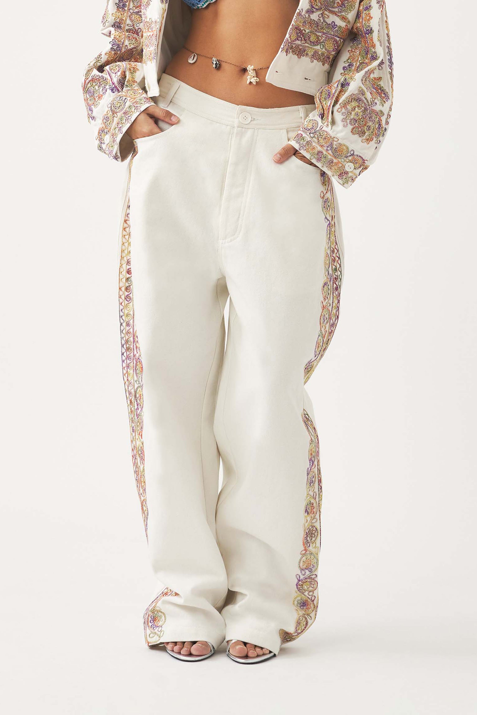 Hand-embroidered trousers Neil