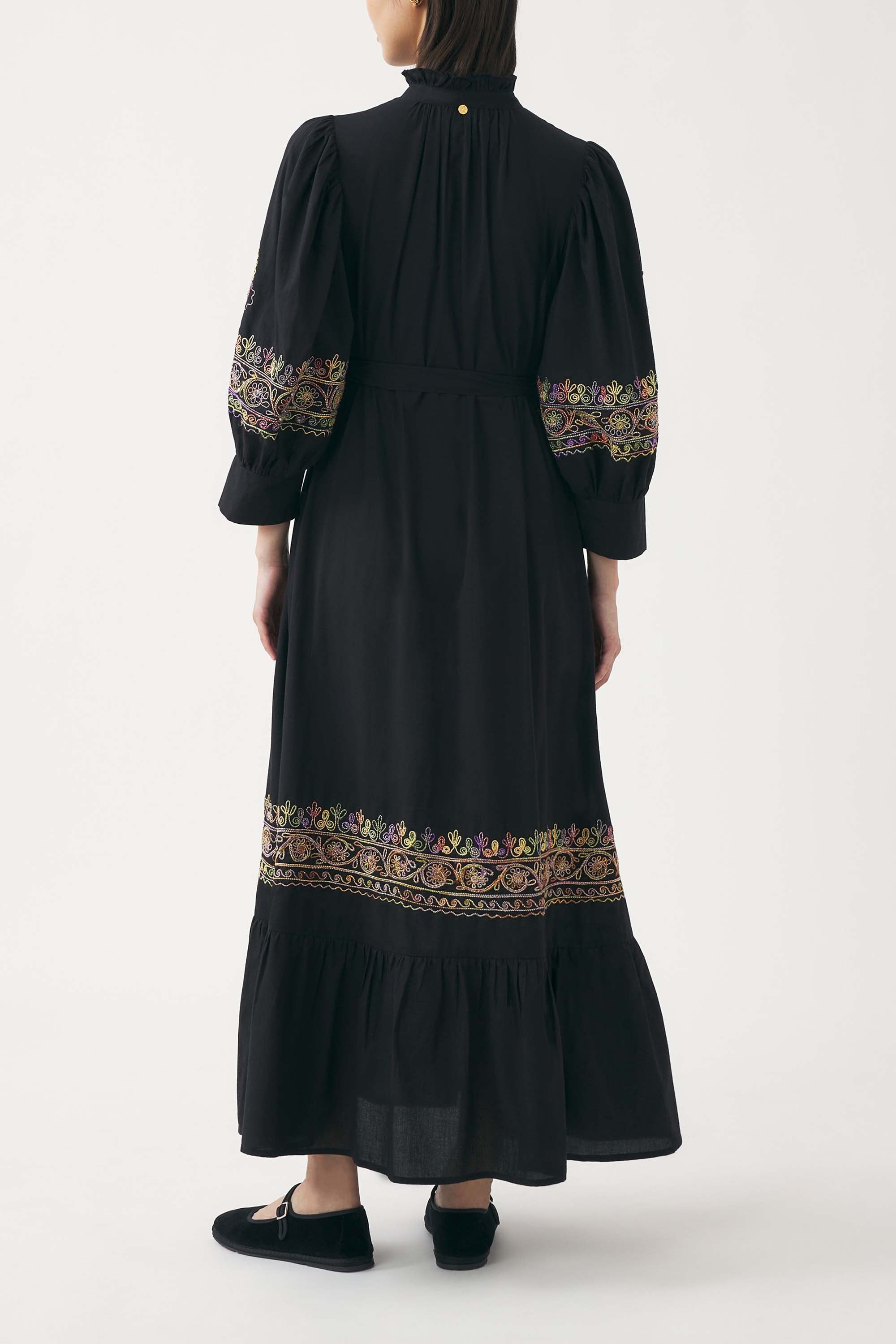 Hand-embroidered maxi dress Neil