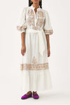 Langes in Handarbeit besticktes Kleid Neil