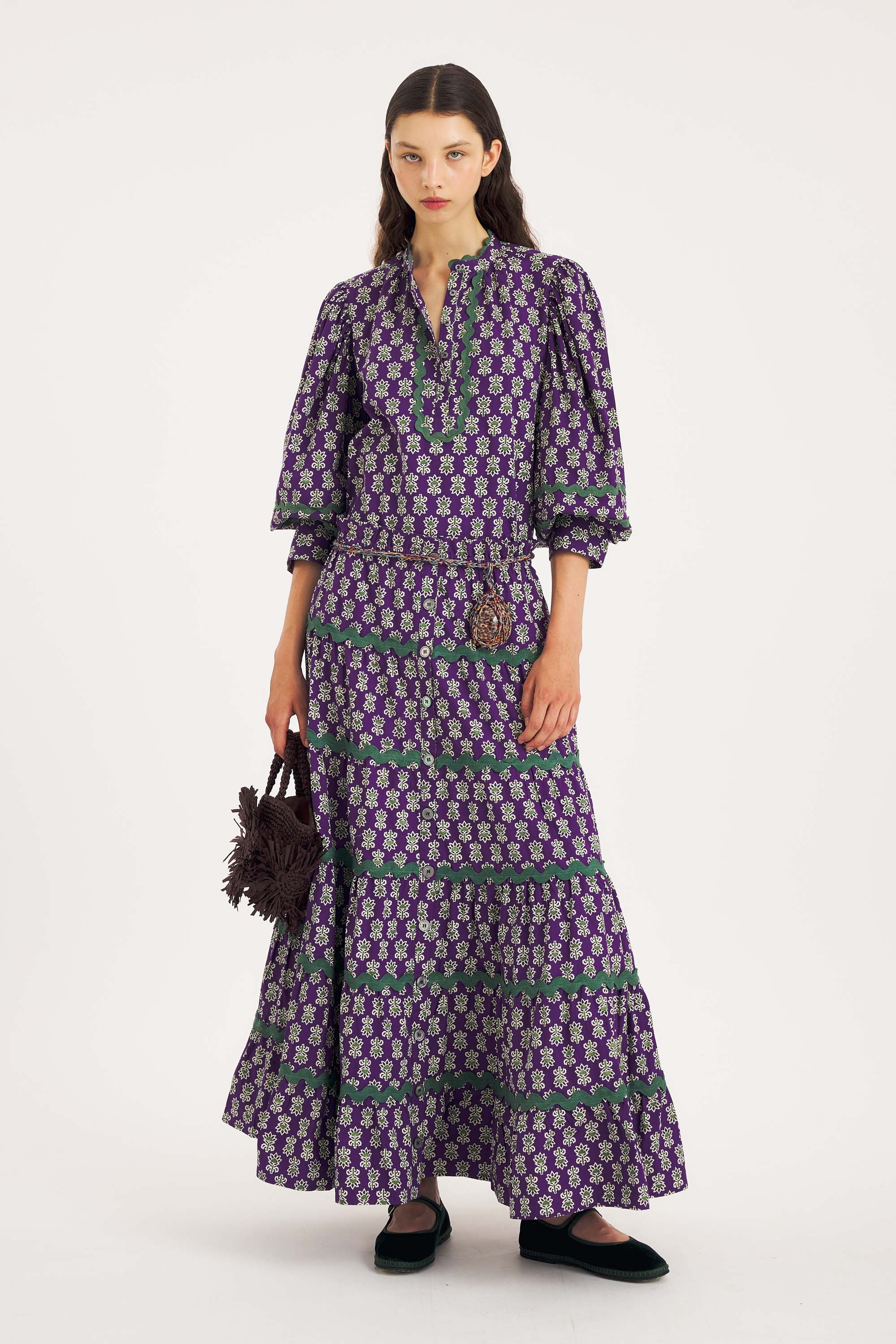 Olga Blouse – Cotton Poplin, Zigzag Detail | Antik Batik