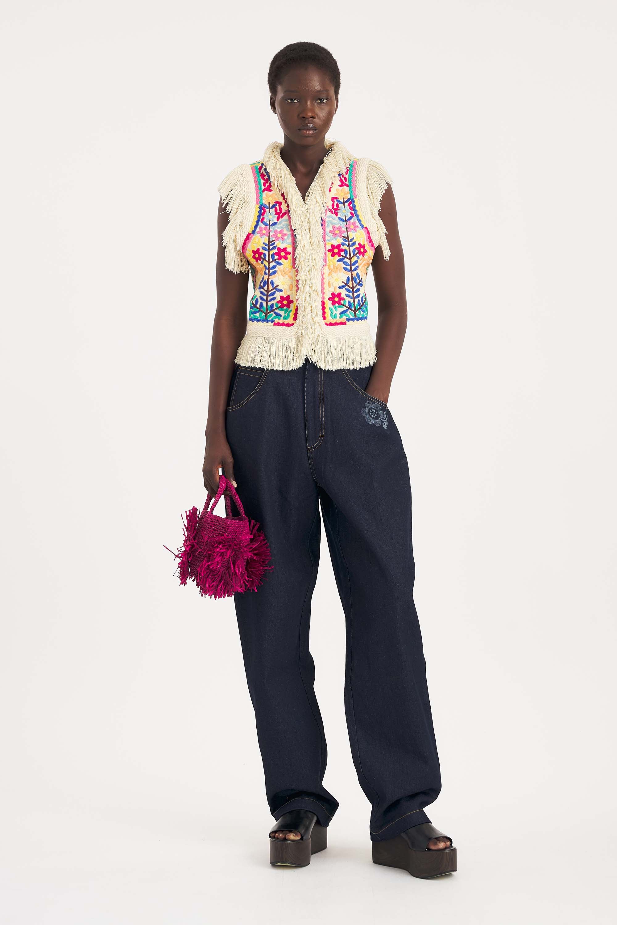 Rainbow Embroidered Vest