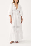 Cotton poplin openwork maxi dress Rodo