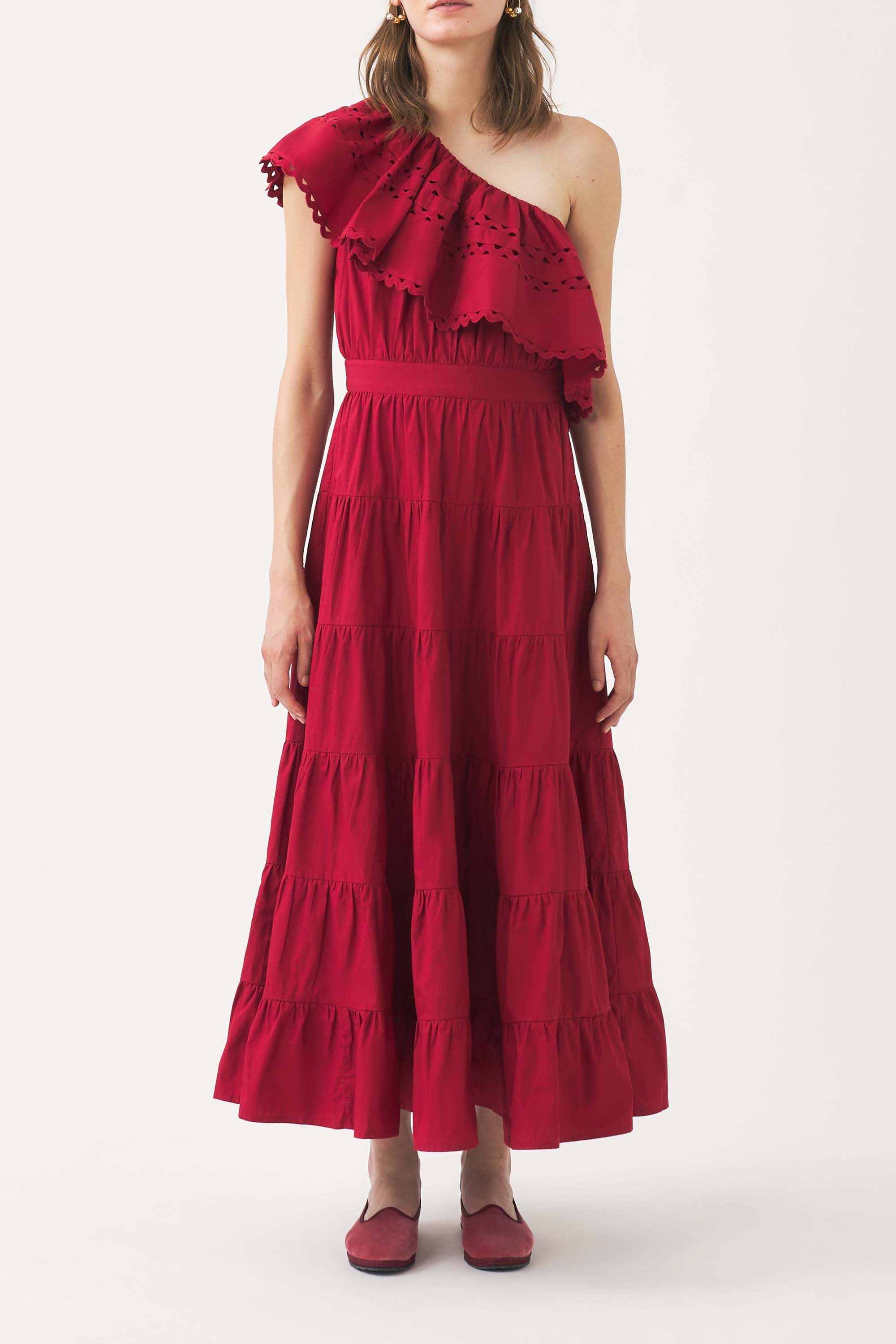 Red asymmetrical maxi dress | Bohemian and demi-couture maxi dress | ANTIK BATIK Red asymmetrical maxi dress | Bohemian and demi-couture maxi dress | ANTIK BATIK