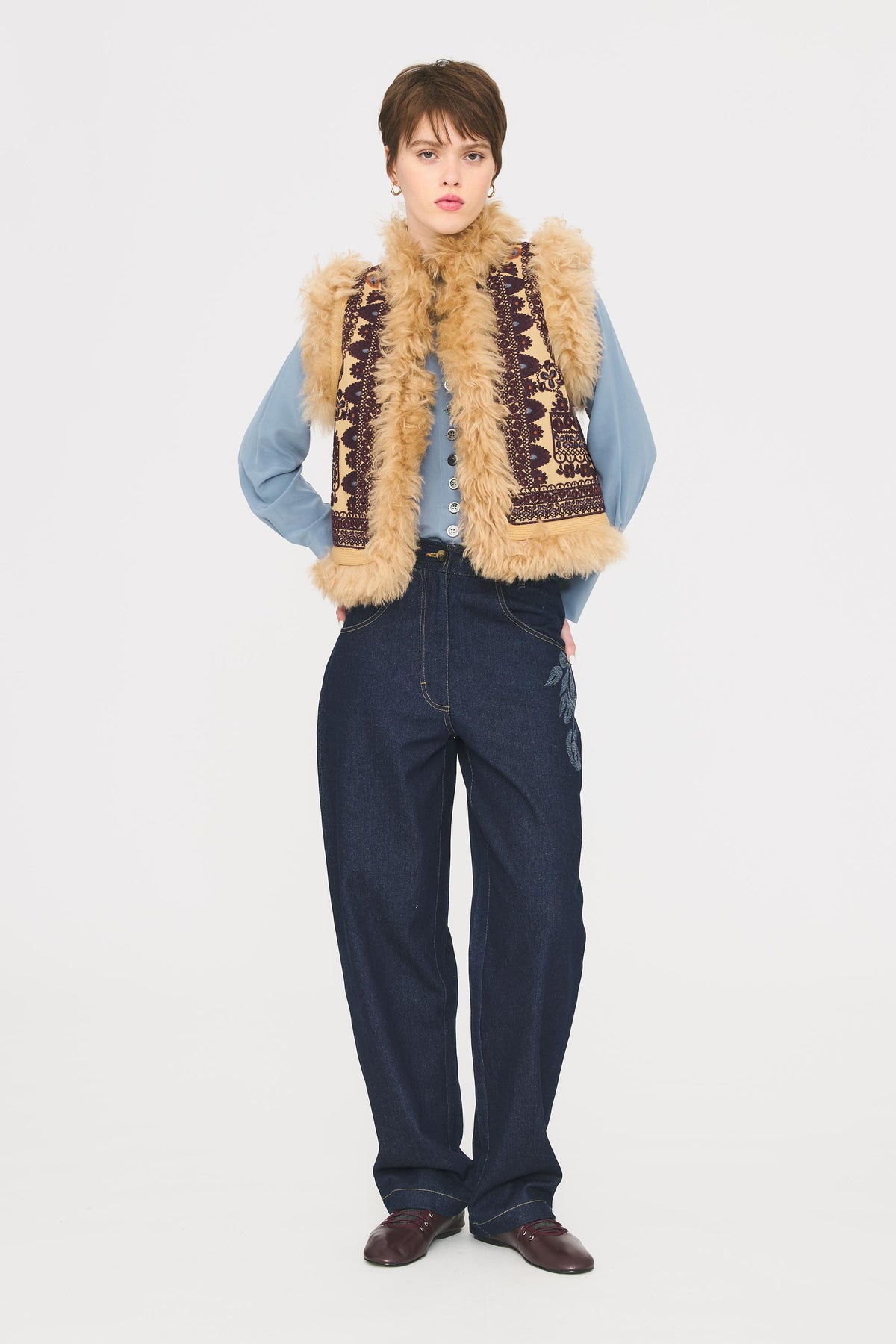 Sandora Fur Vest – Artisanal Elegance by Antik Batik