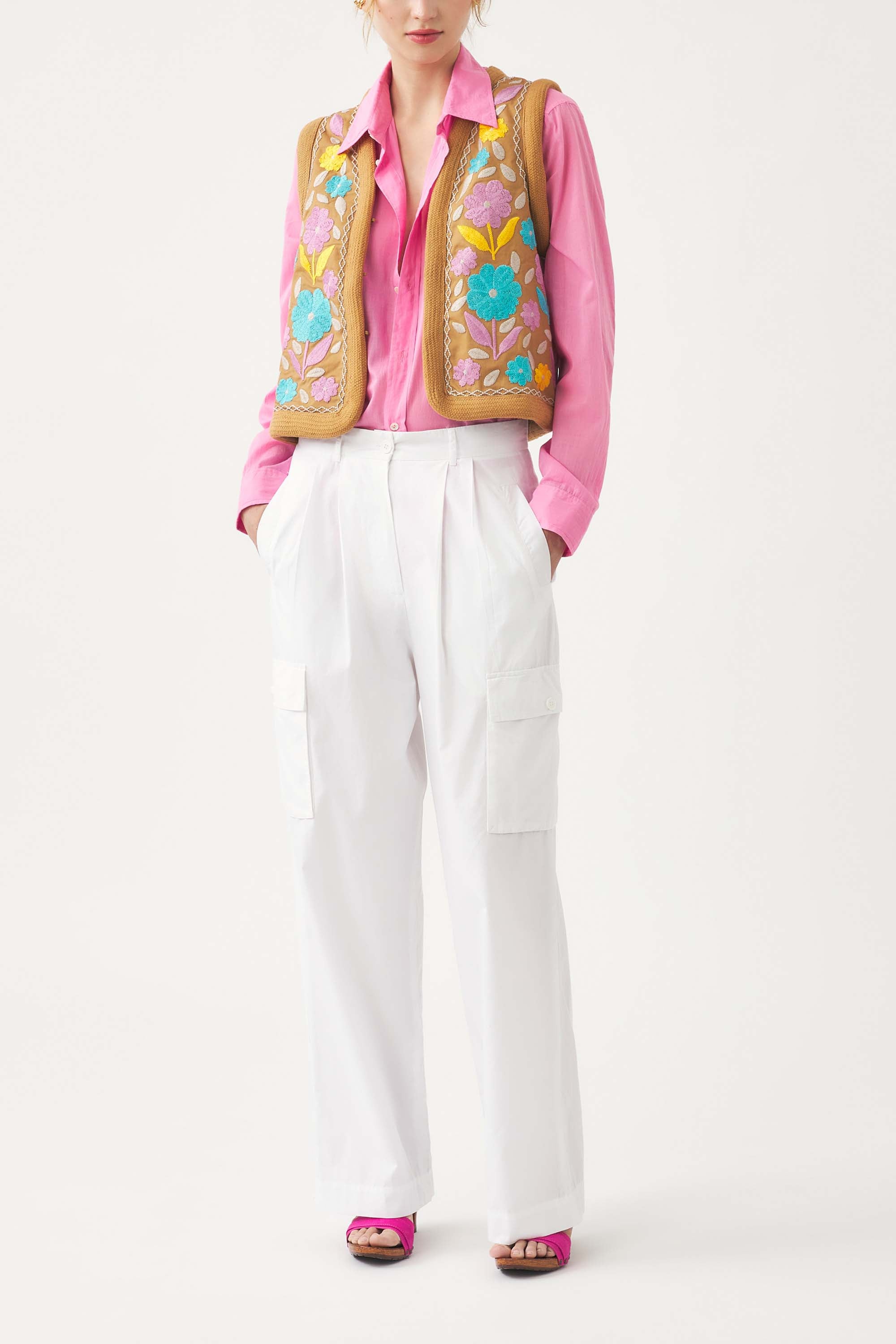 Gilet sans manches brodé Tady