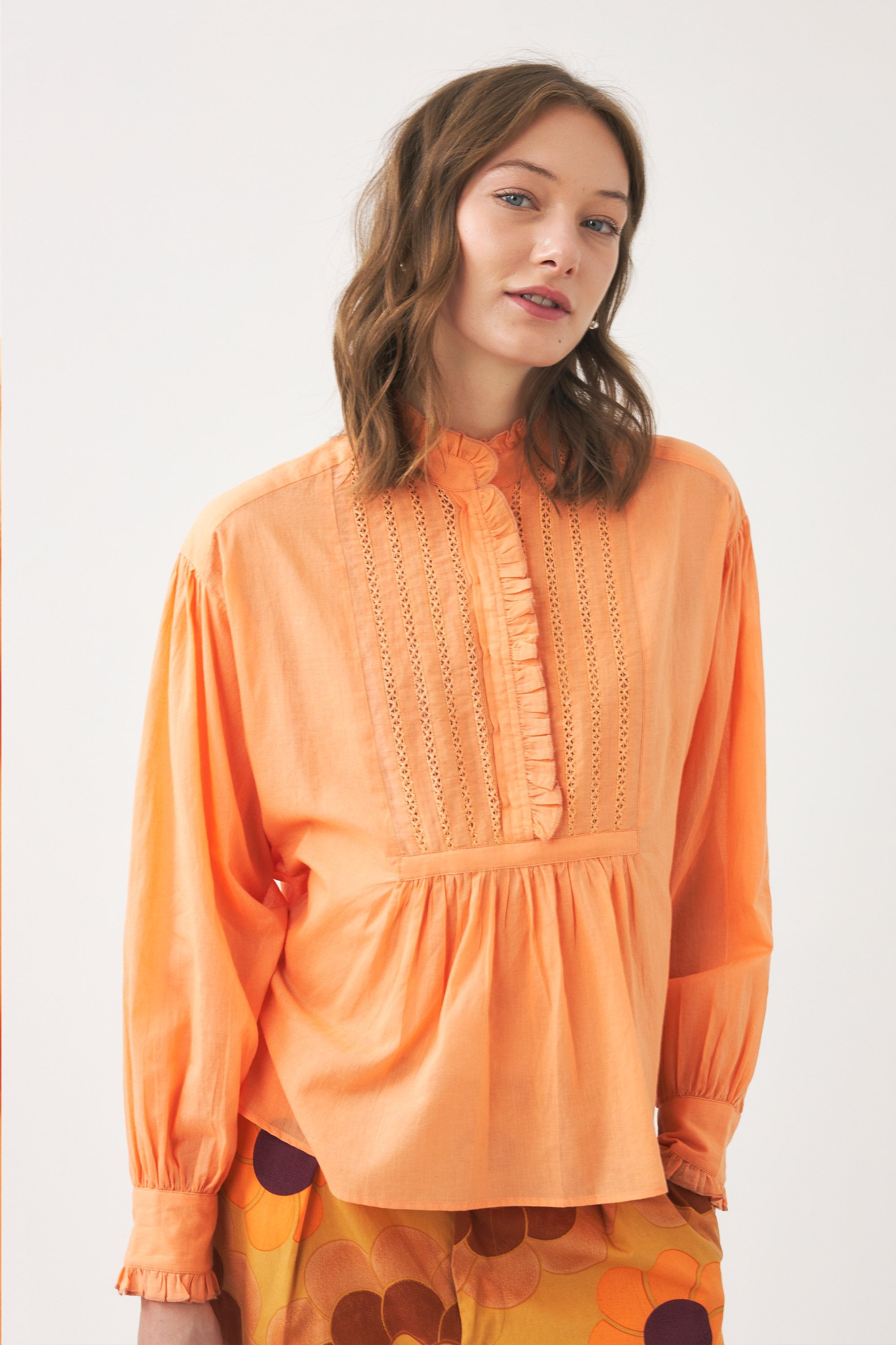 Blouse style victorien en voile de coton Anna