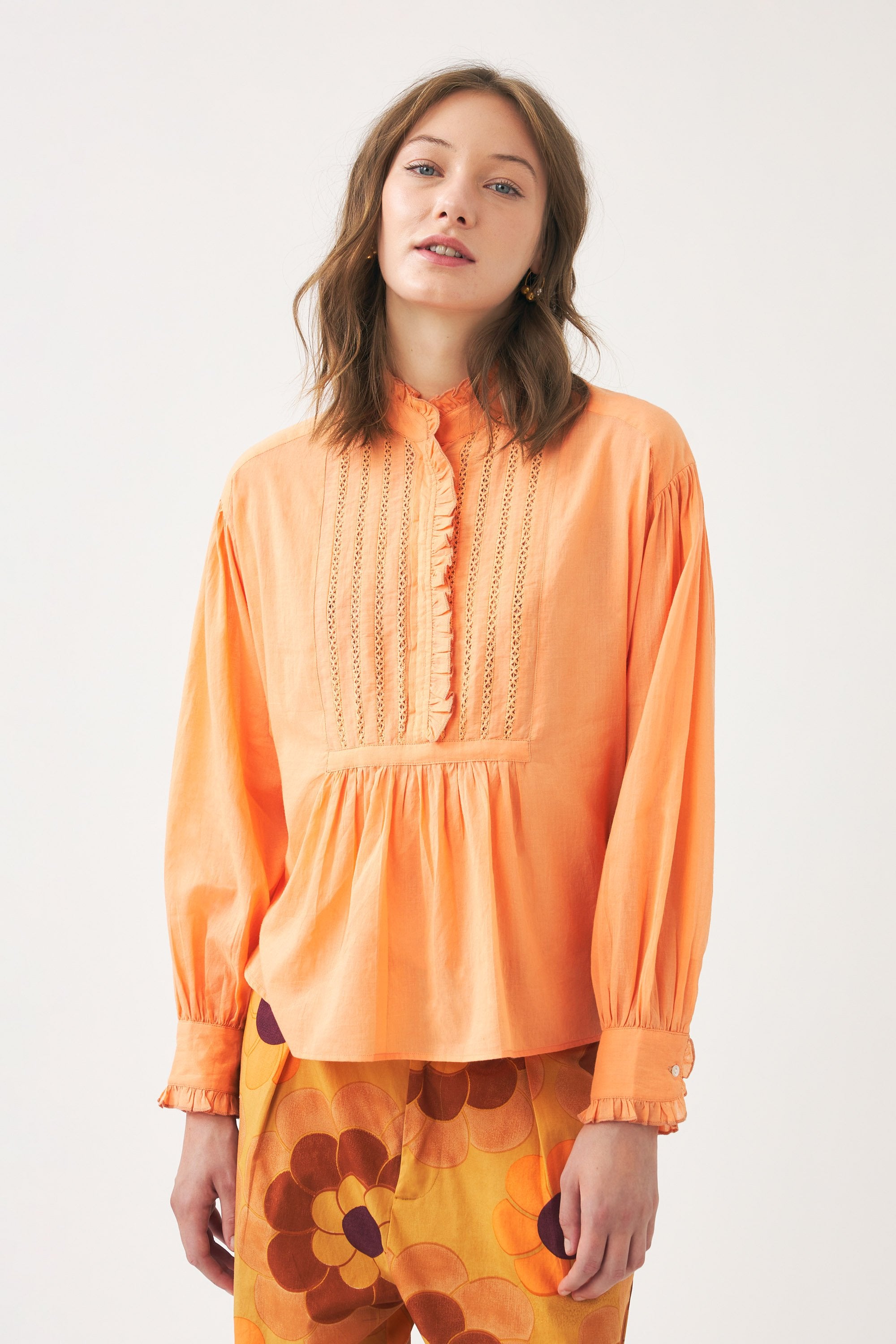 Blouse style victorien en voile de coton Anna