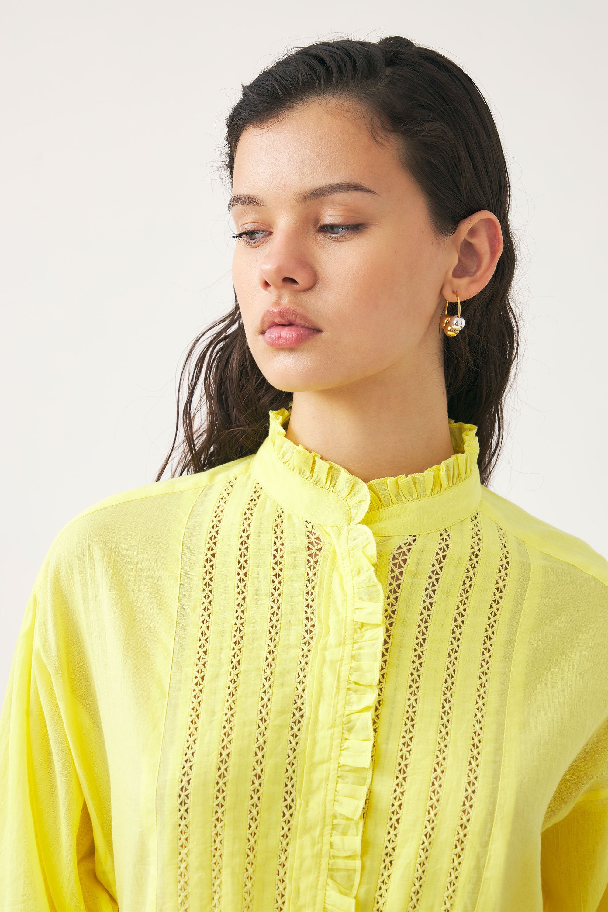 Blouse style victorien en voile de coton Anna
