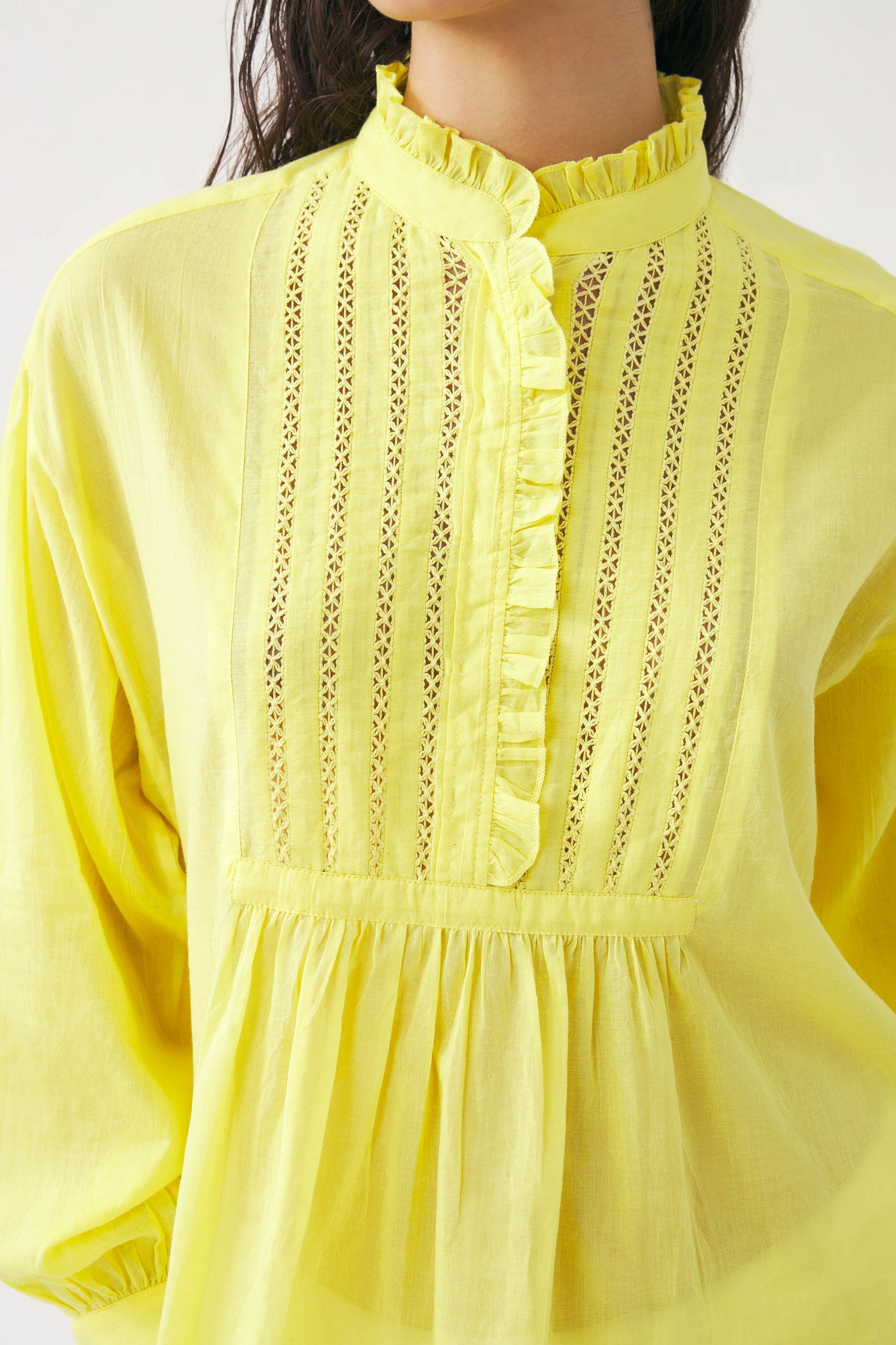 Blouse style victorien en voile de coton Anna