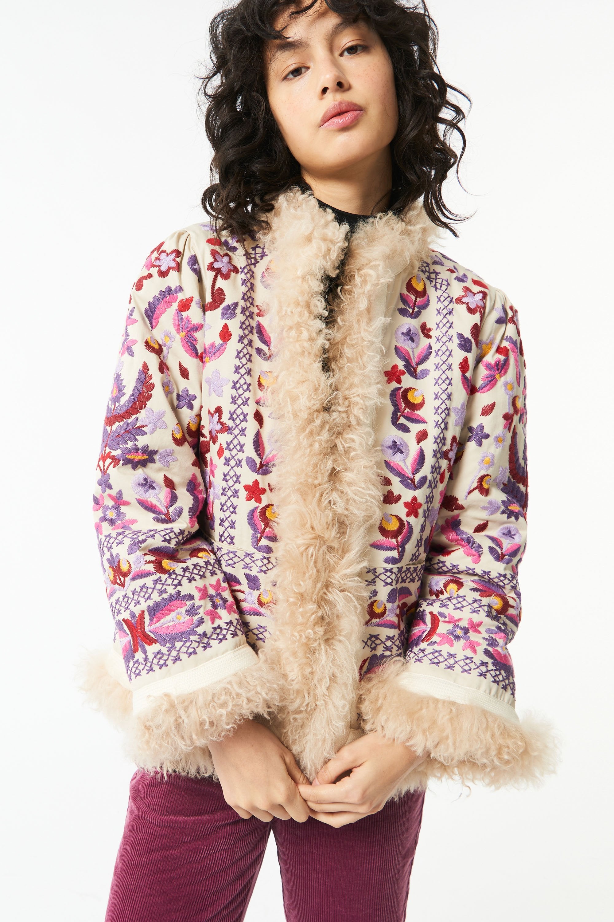 Veste en fourrure Huga - Beige