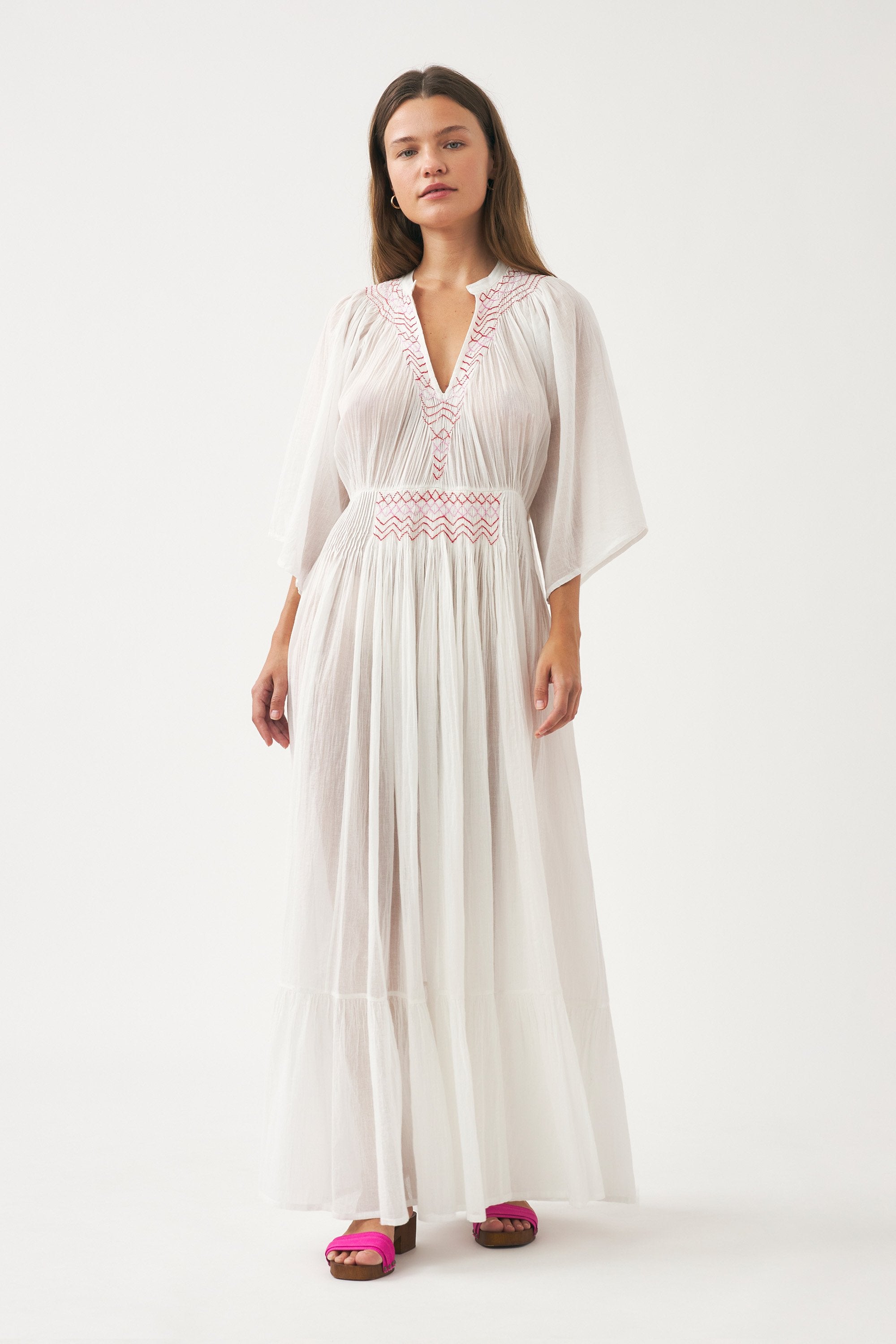 Robe longue à volants Ayo