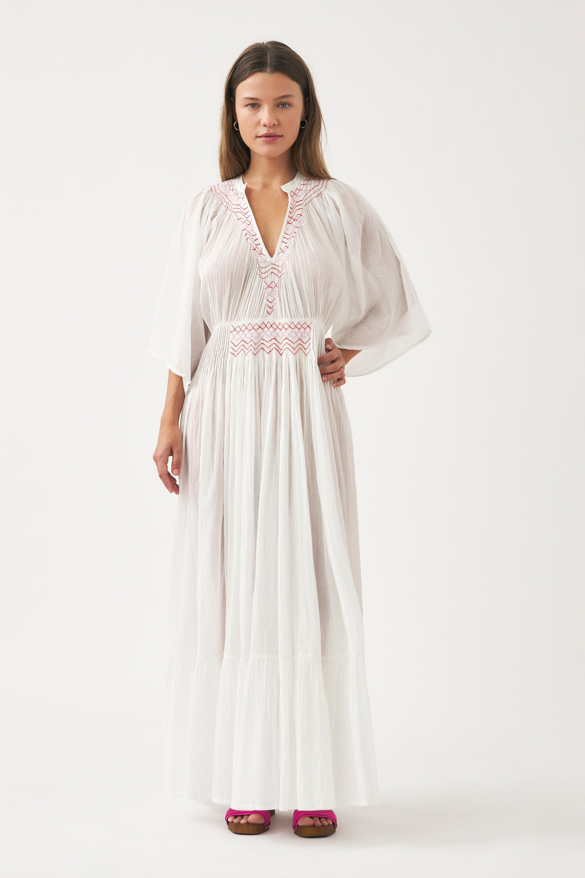 Robe longue à volants Ayo