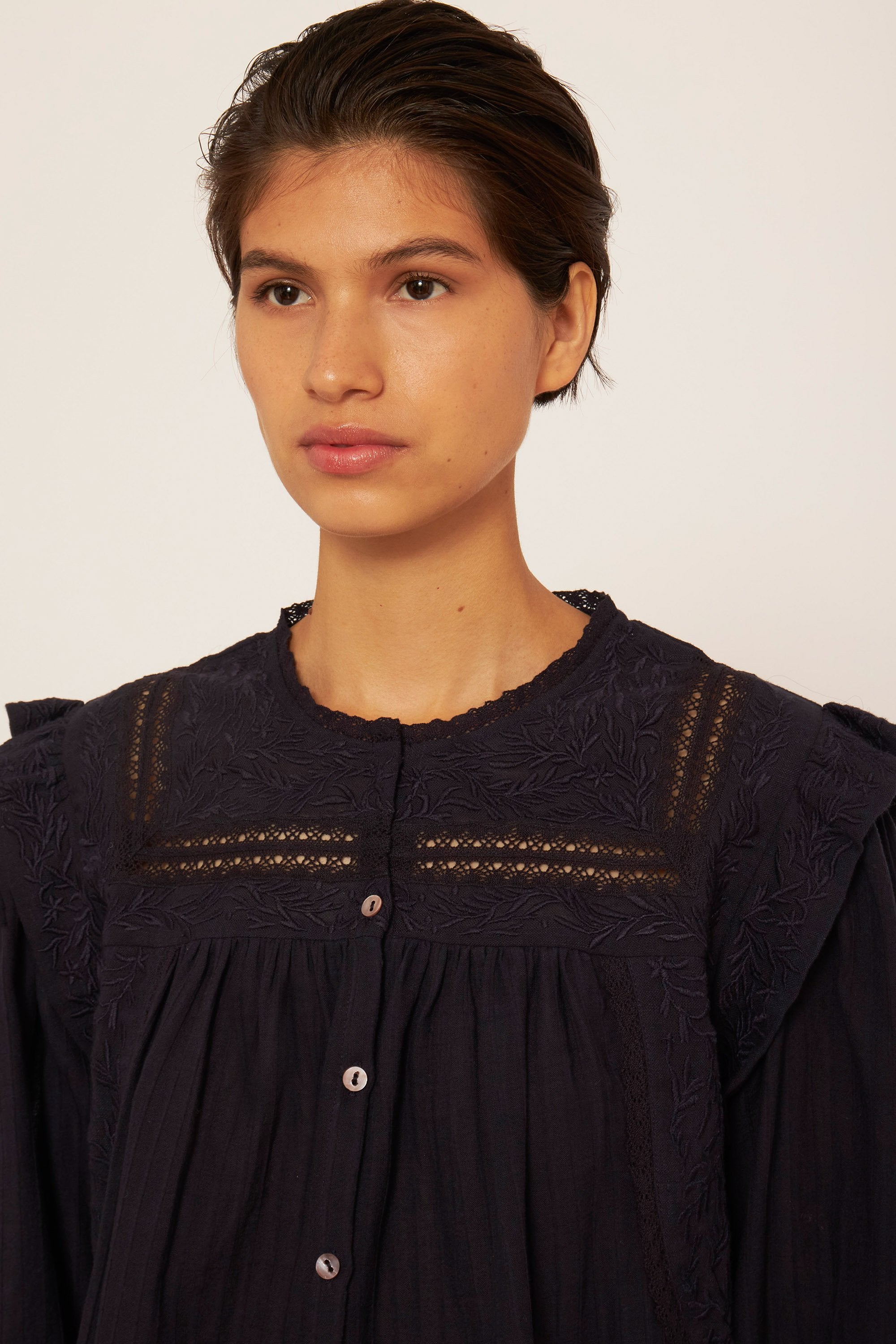 Bernardo embroidered blouse