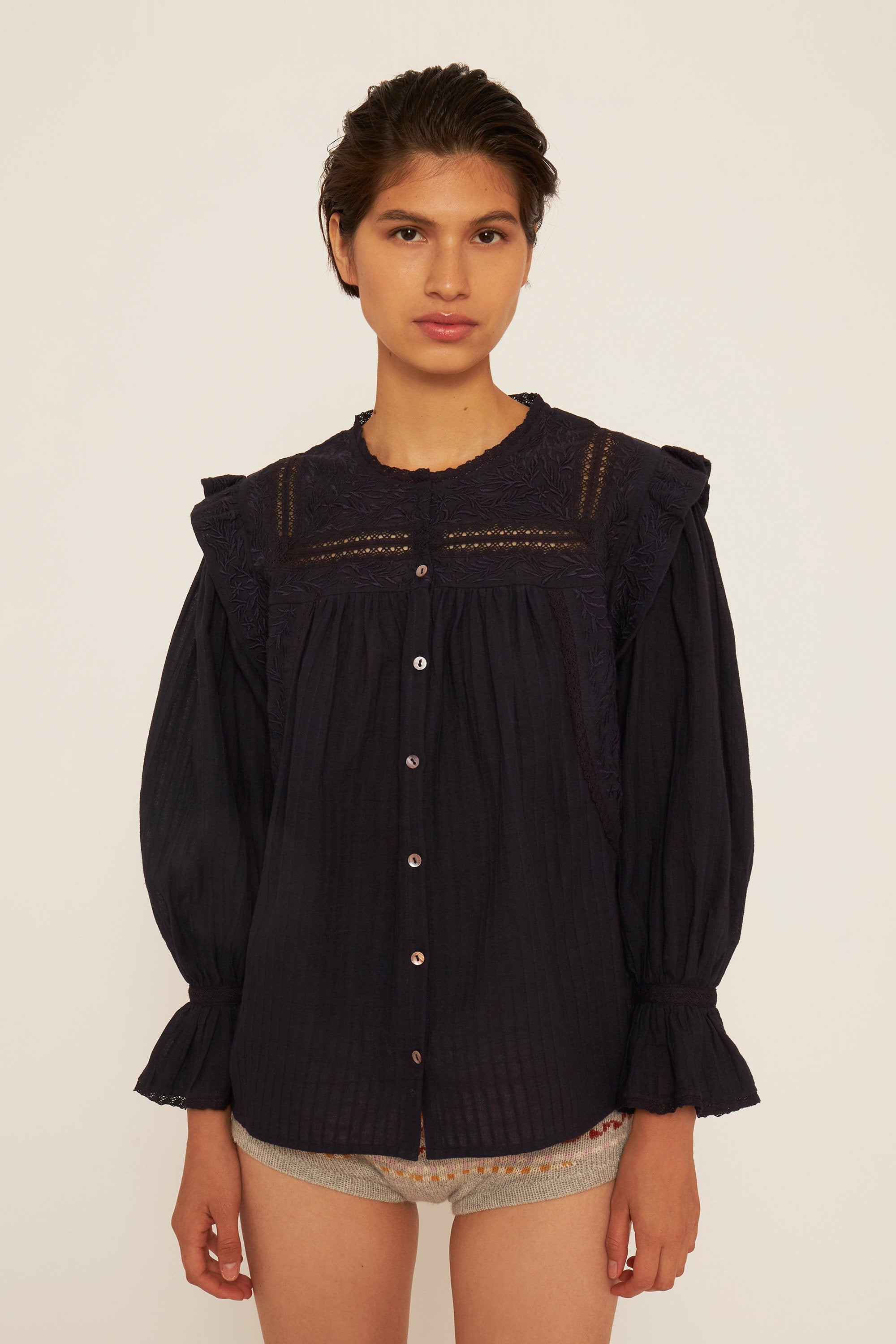 Bernardo embroidered blouse