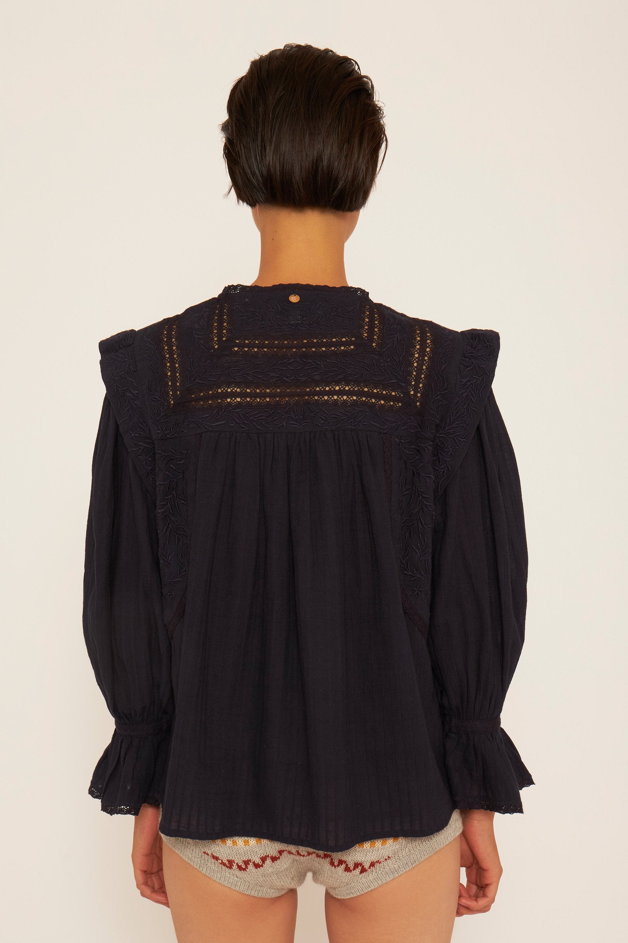Bernardo embroidered blouse