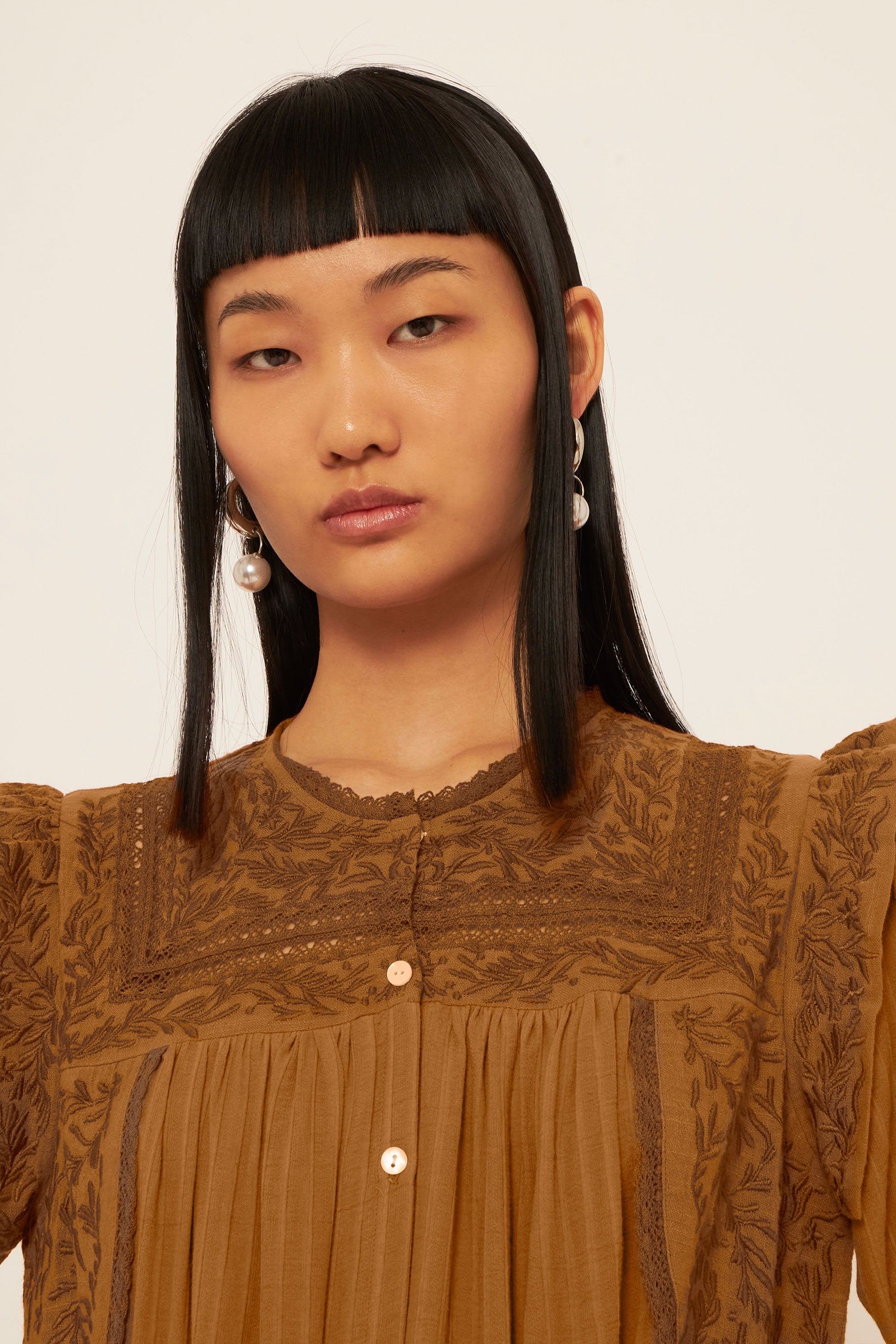 Bernardo embroidered blouse