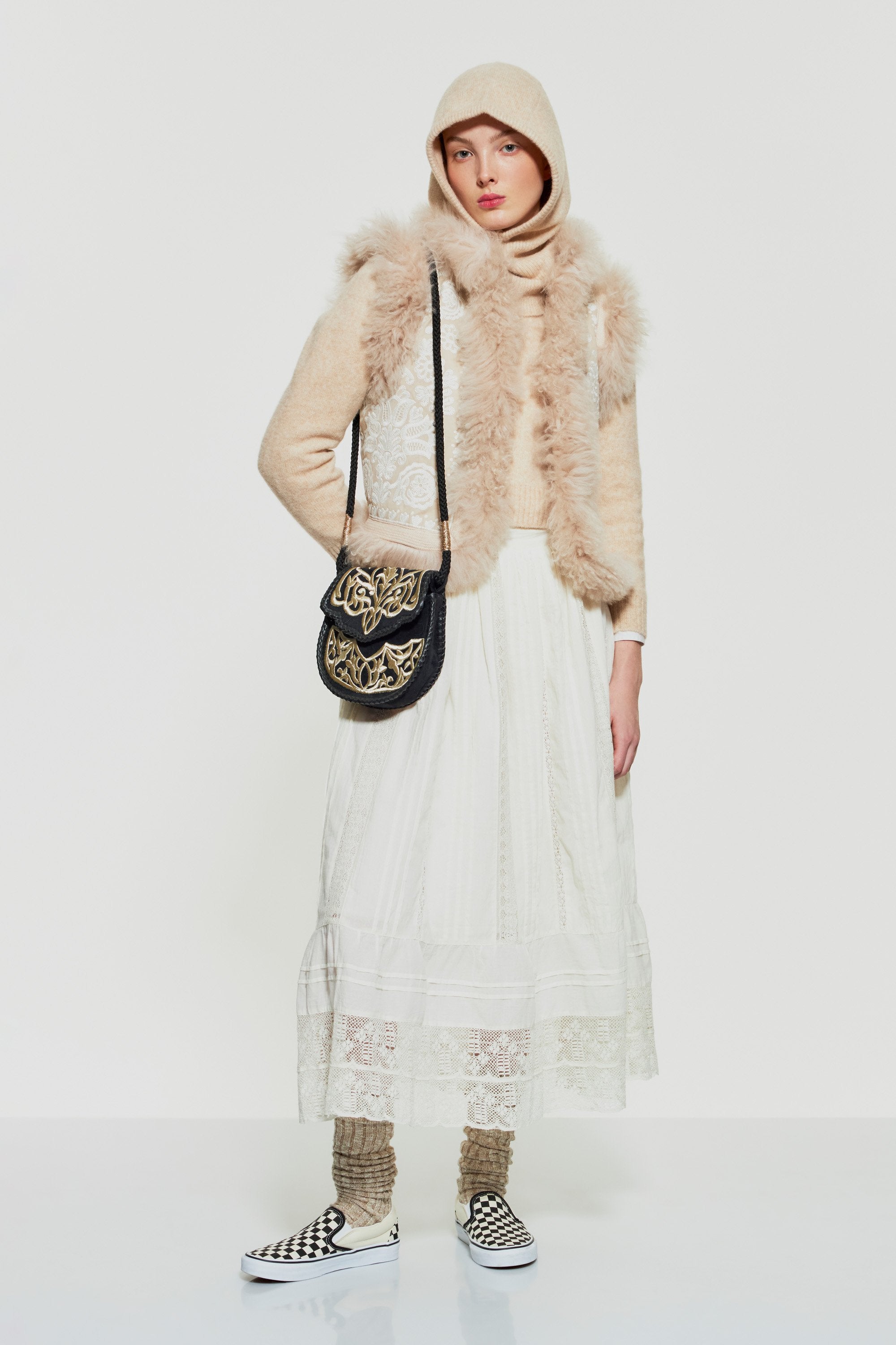 Borgio small embroidered bag in velvet