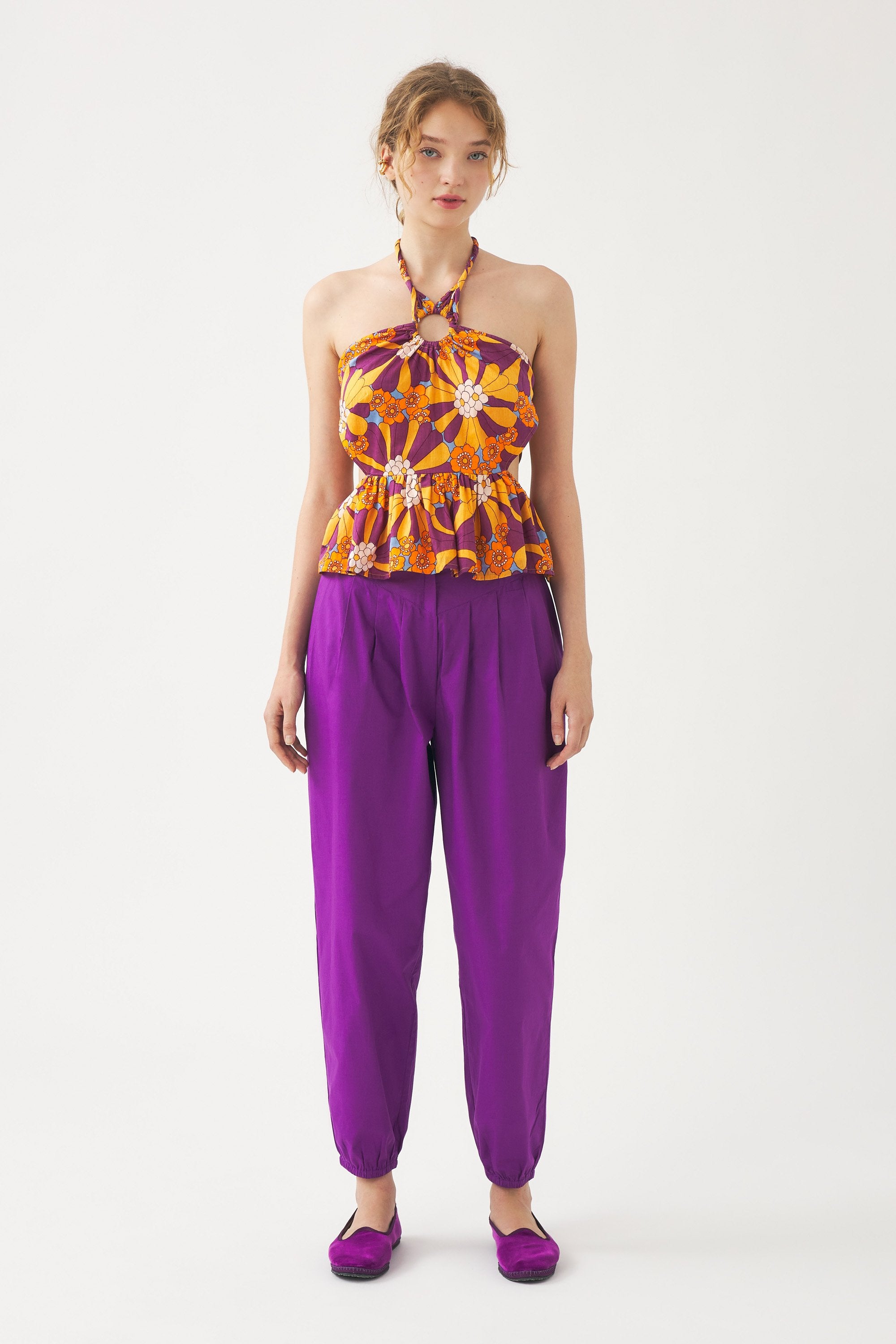 Pantalon sarouel avec pinces Bas
