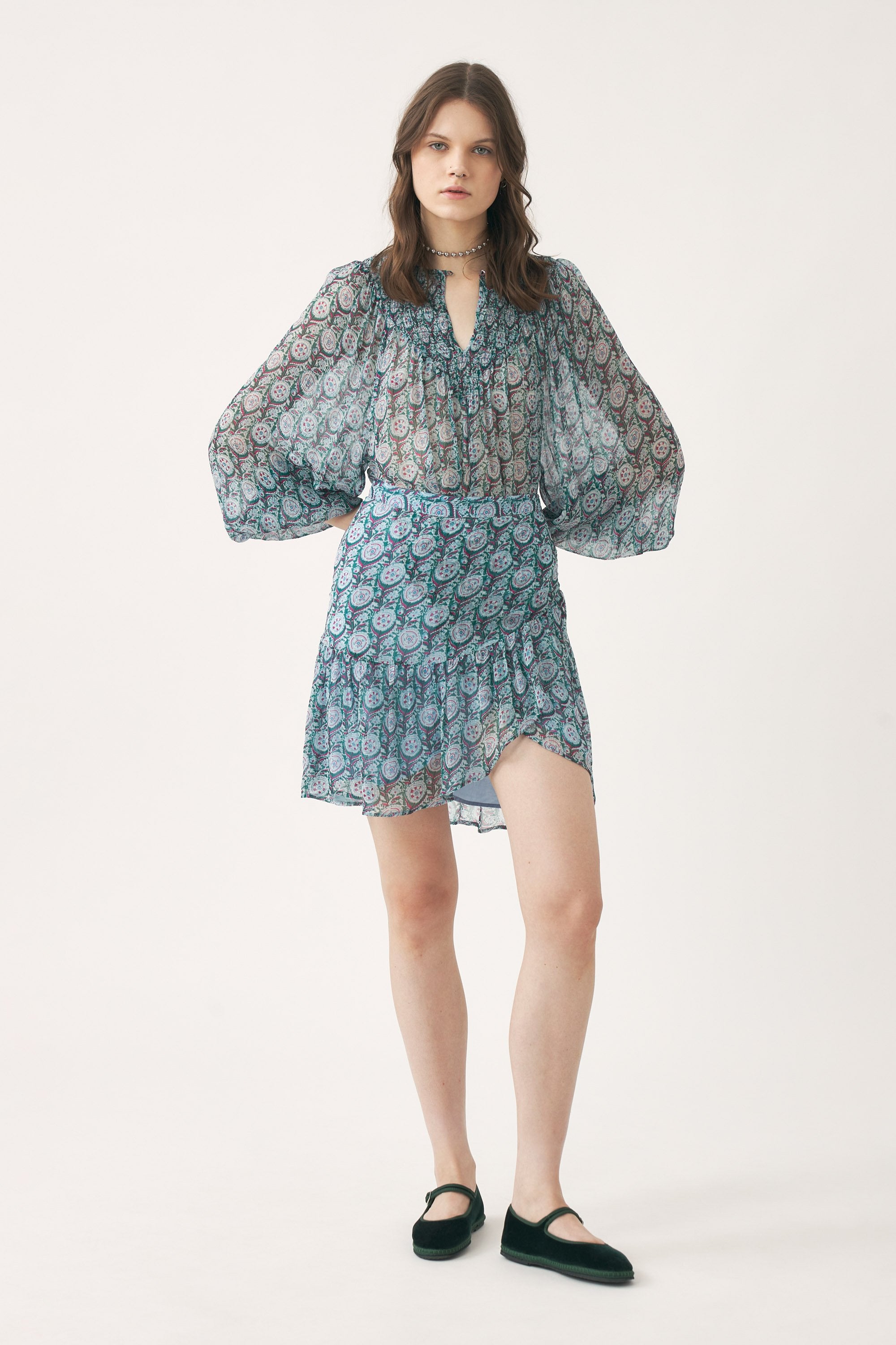 Blusa estampada de muselina Cassy
