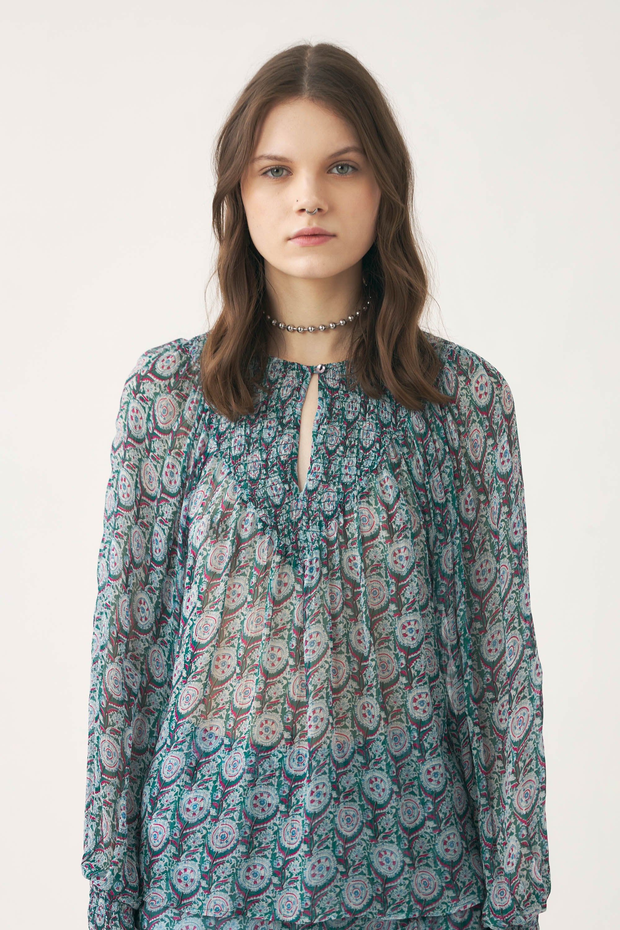 Blusa estampada de muselina Cassy