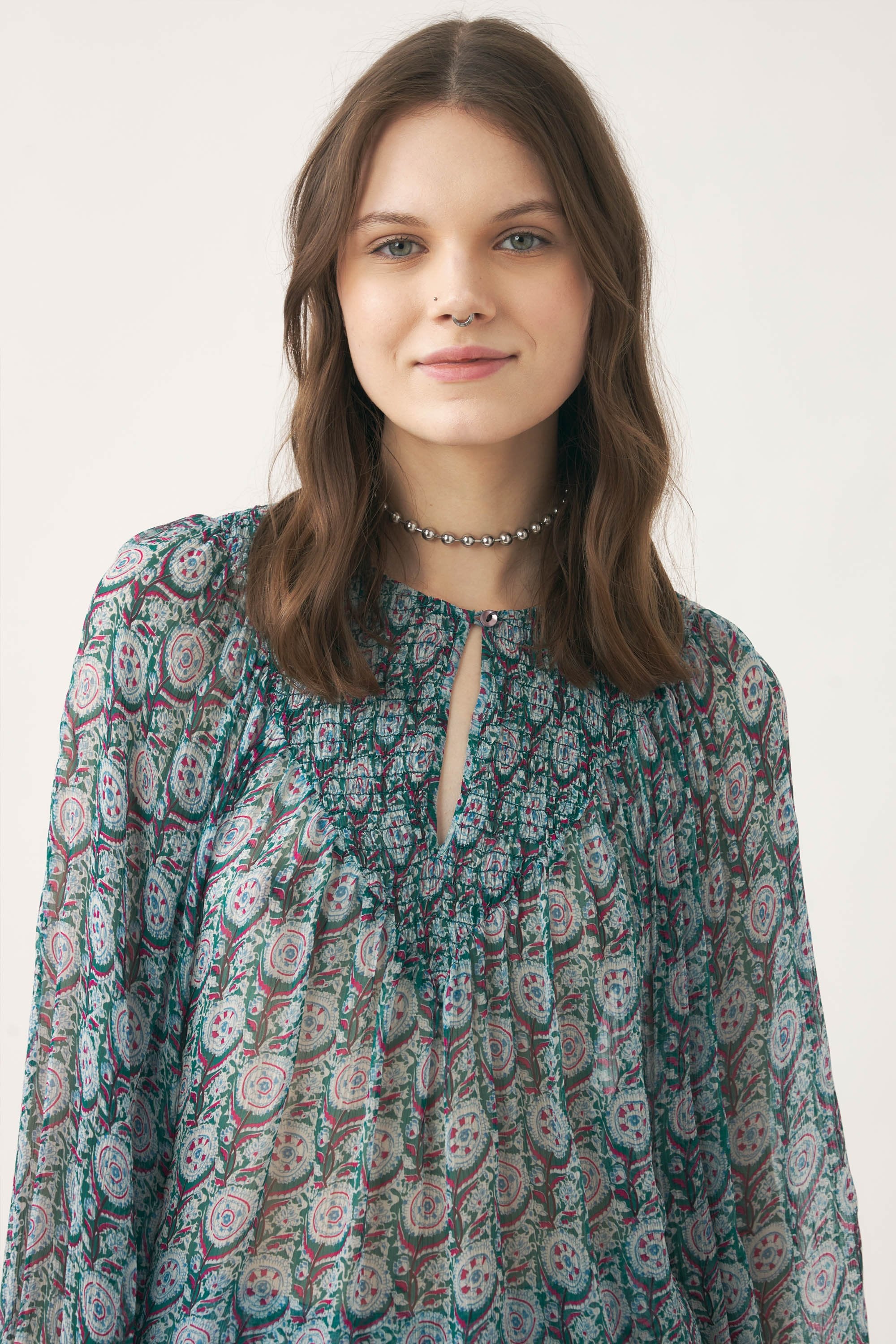 Blusa estampada de muselina Cassy