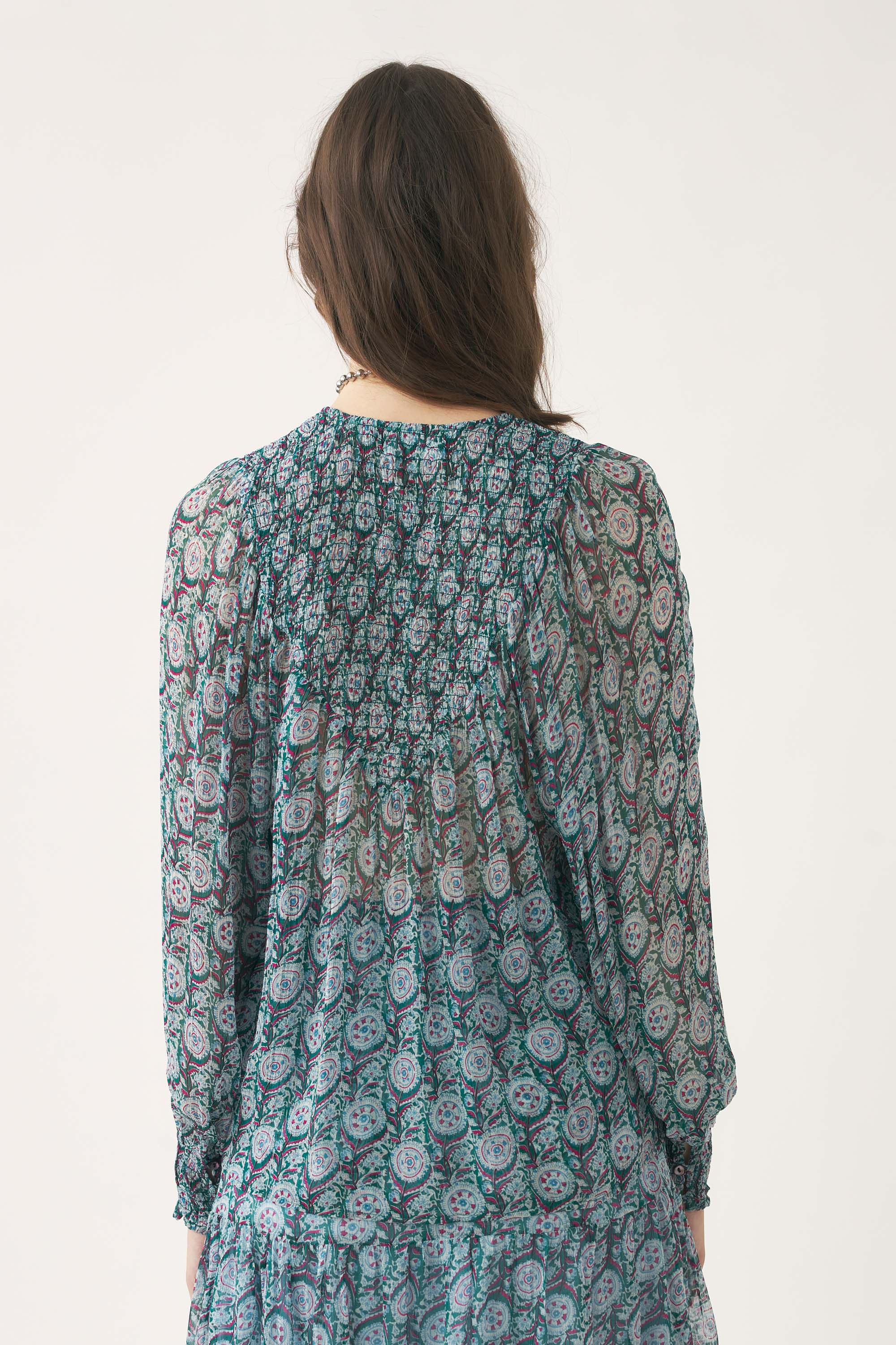 Blusa estampada de muselina Cassy