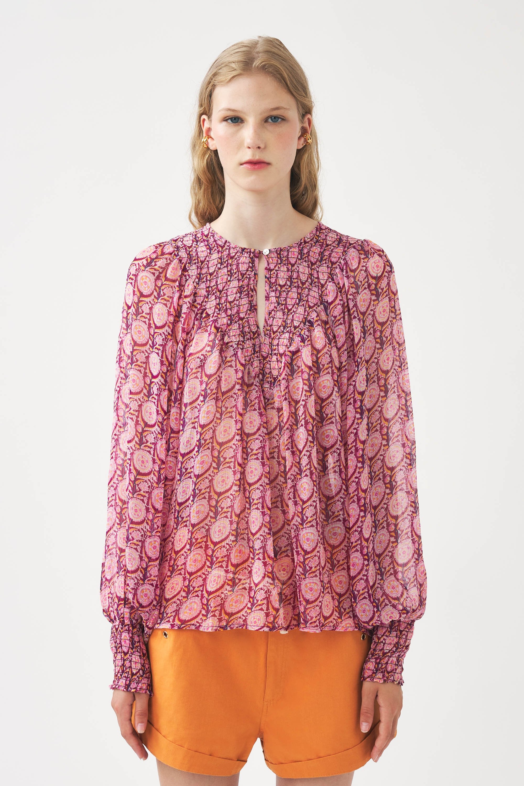 Blusa stampata in mussola Cassy