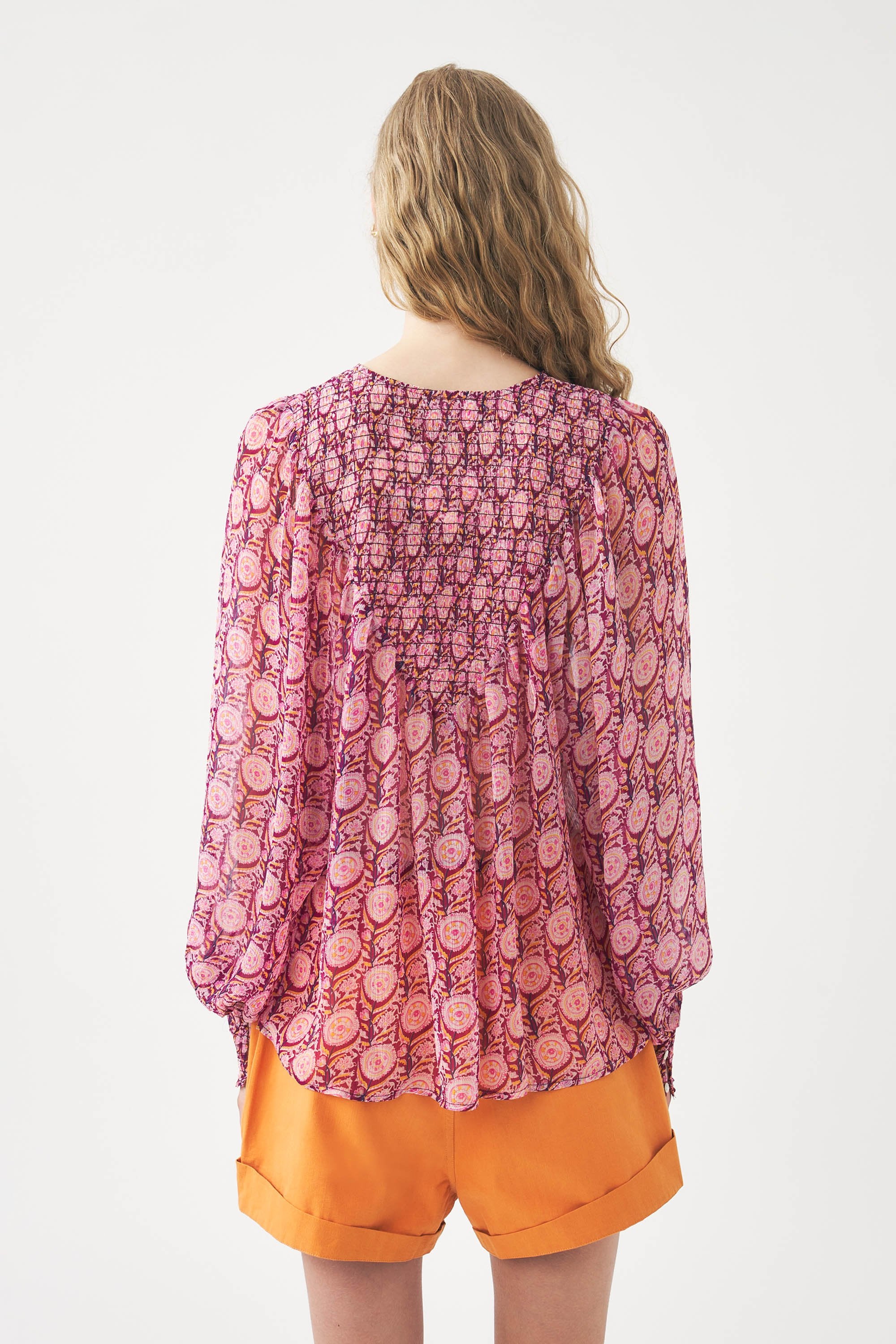 Blusa stampata in mussola Cassy