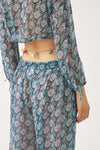 Cropped chiffon print blouse Cassy