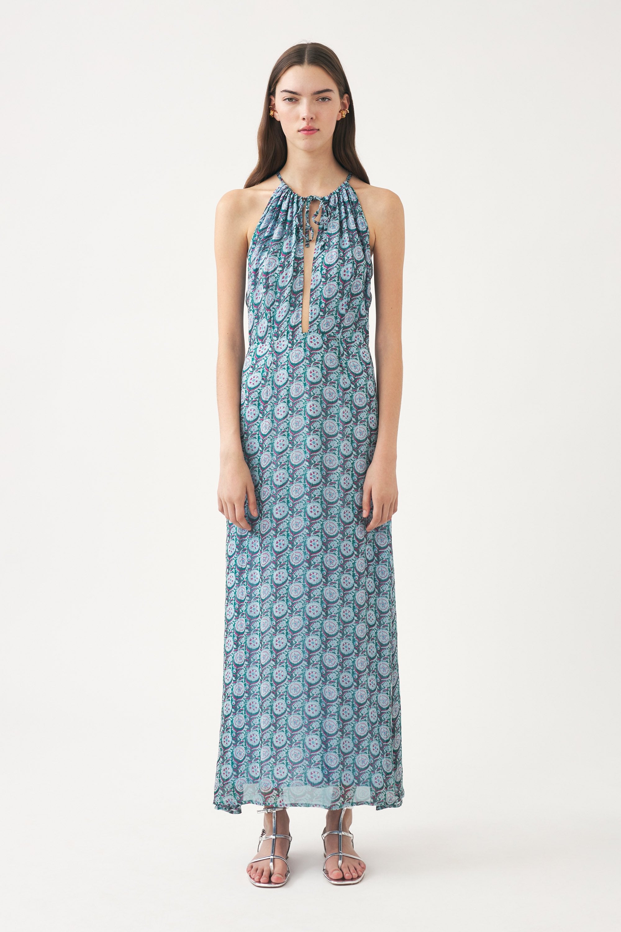 Printed chiffon maxi dress Cassy