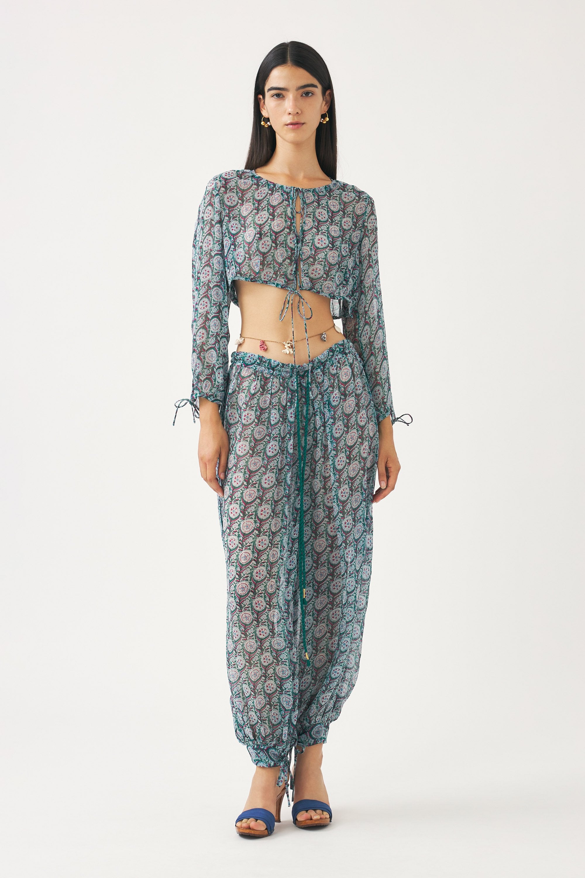 Pantalon sarouel en mousseline Cassy
