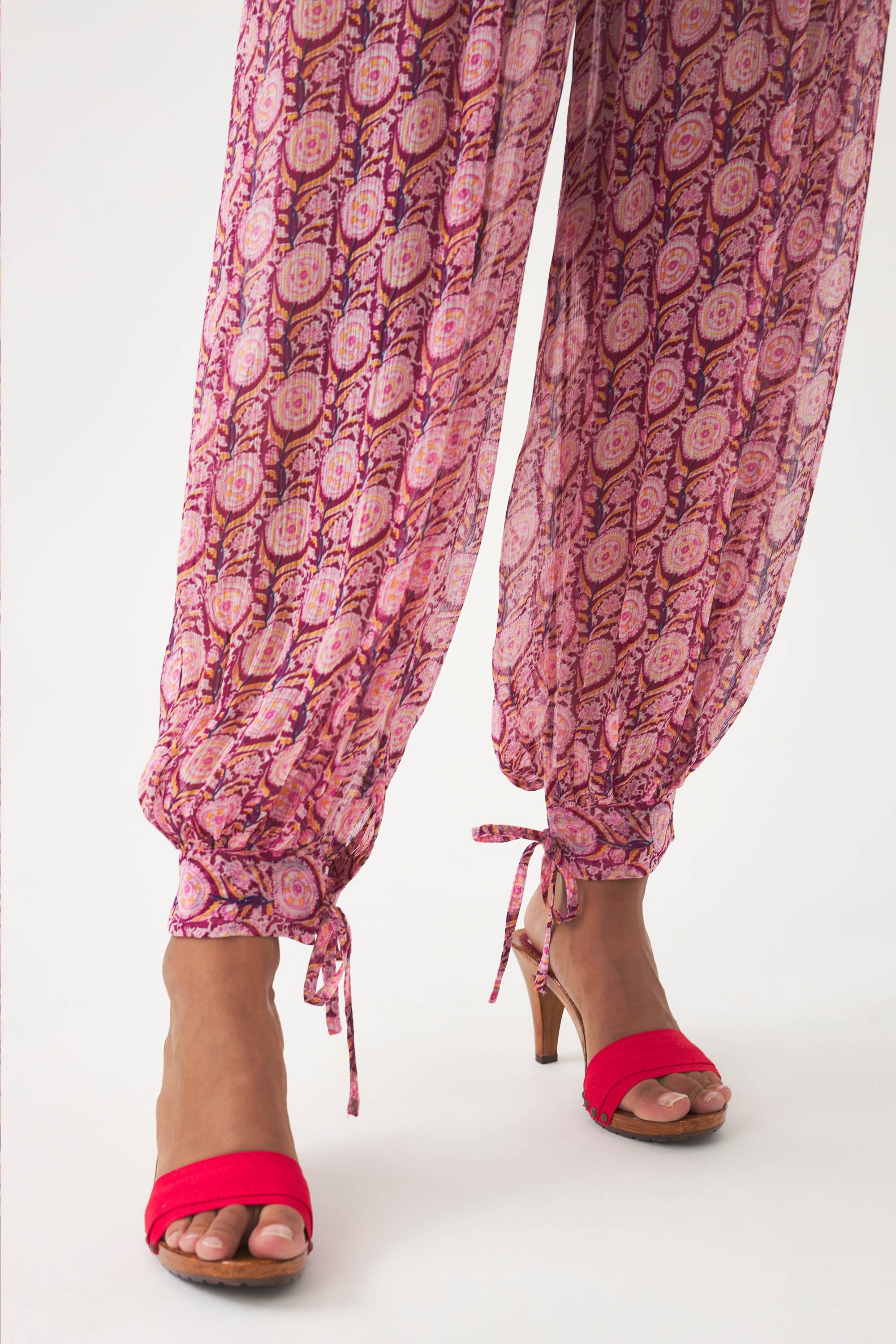 Pantalon sarouel en mousseline Cassy