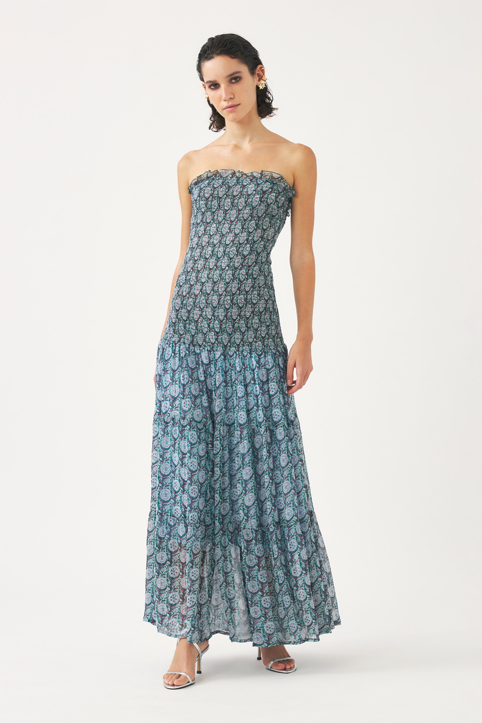 Vestido con corpiño fruncido de muselina Cassy