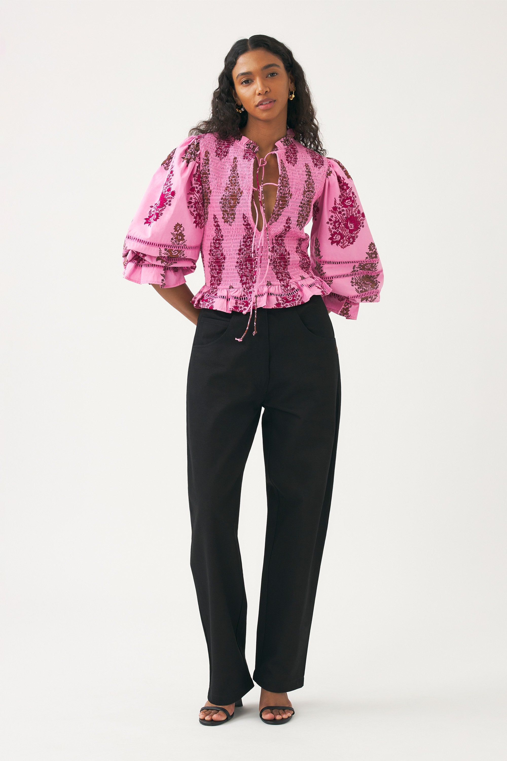 Pantalon oversize brodé Cindy