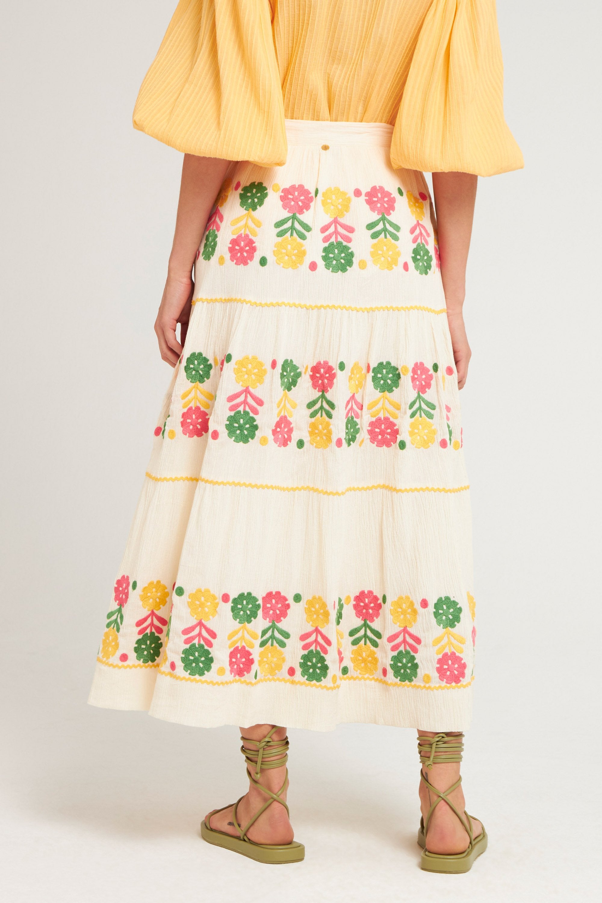 Clémence embroidered maxi skirt