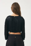 Crop top hand-embroidered with pearls Dune