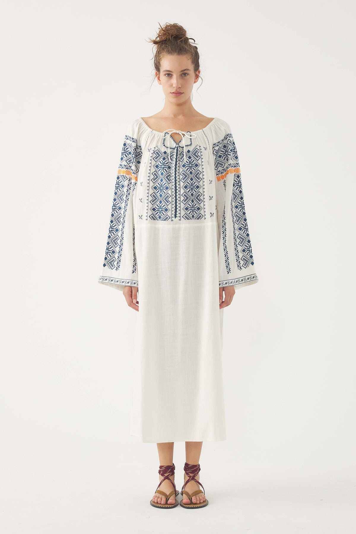 Antik Batik Embroidered Dress Edna - Boho Elegance Antik Batik Embroidered Dress Edna - Boho Elegance