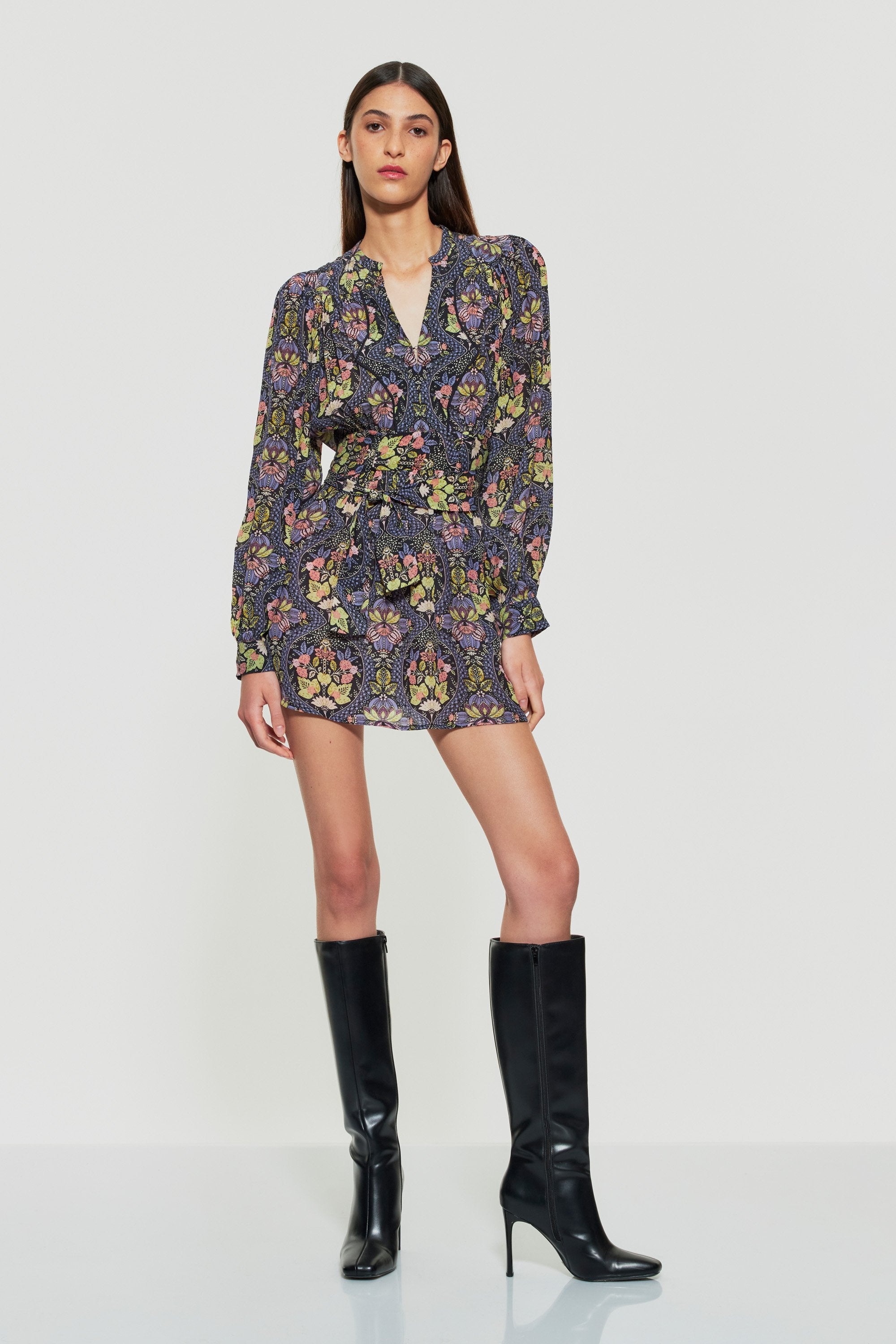 Eros print mini dress